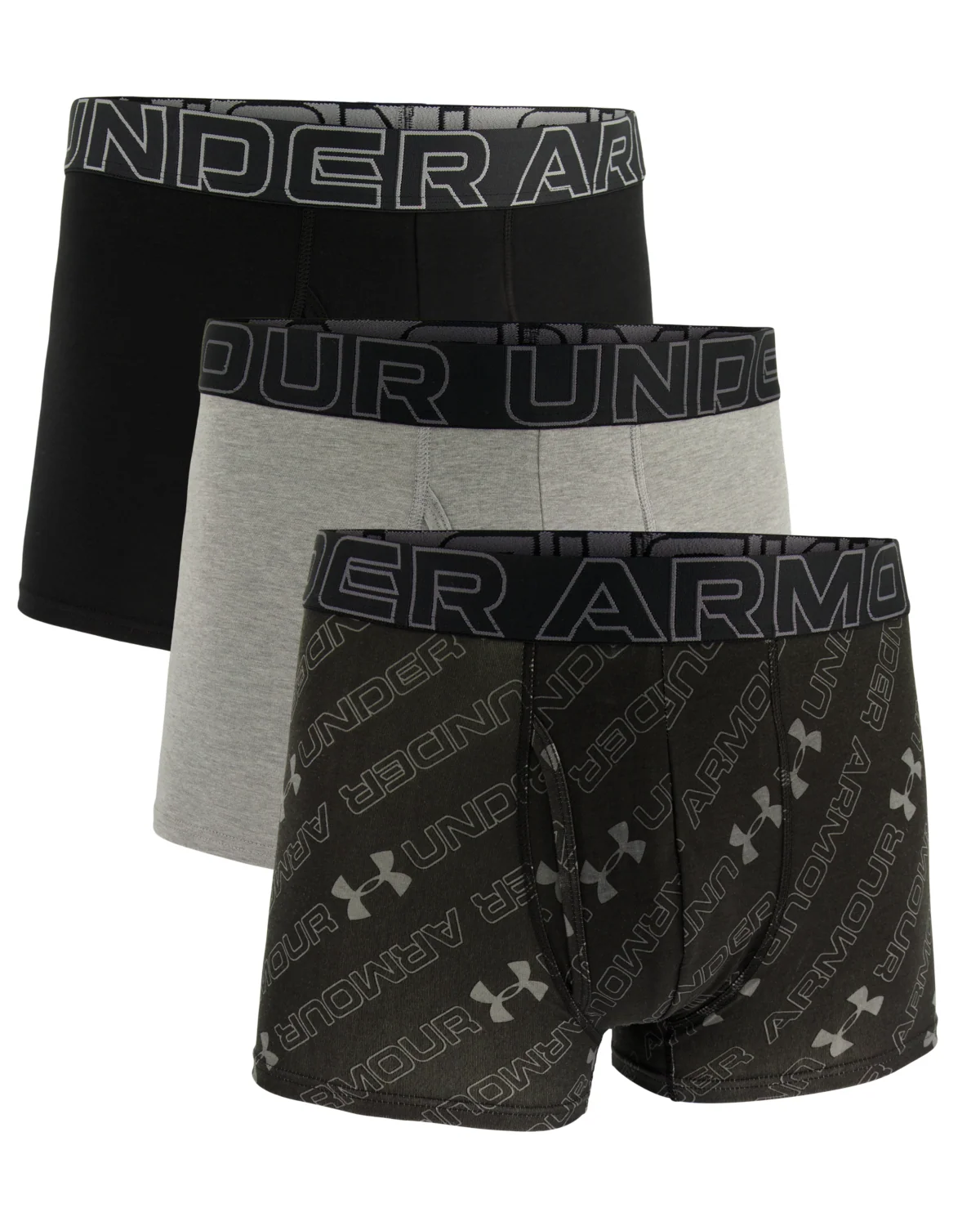 Men's UA Performance Cotton 3" 3-Pack Printed Boxerjock® - Image 2