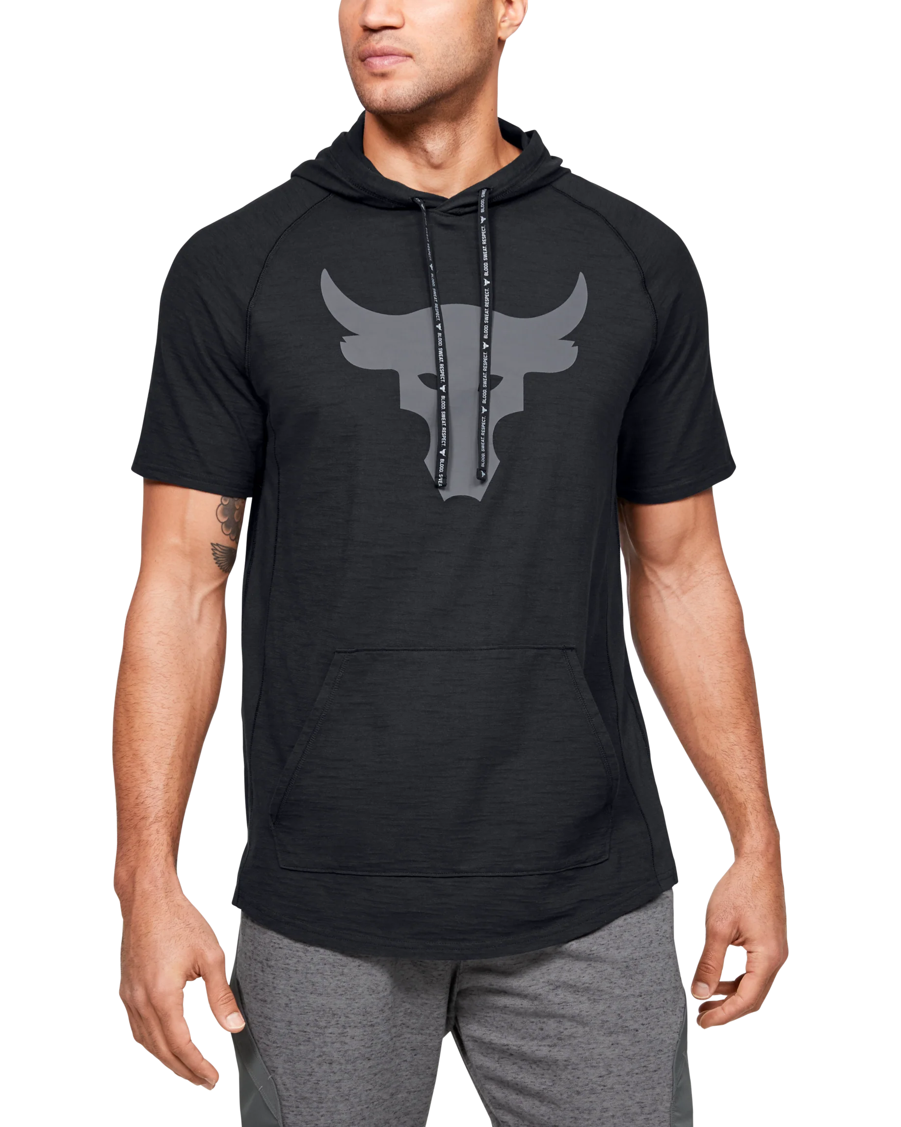 Men's UA Project Rock Charged Cotton® Short Sleeve Hoodie