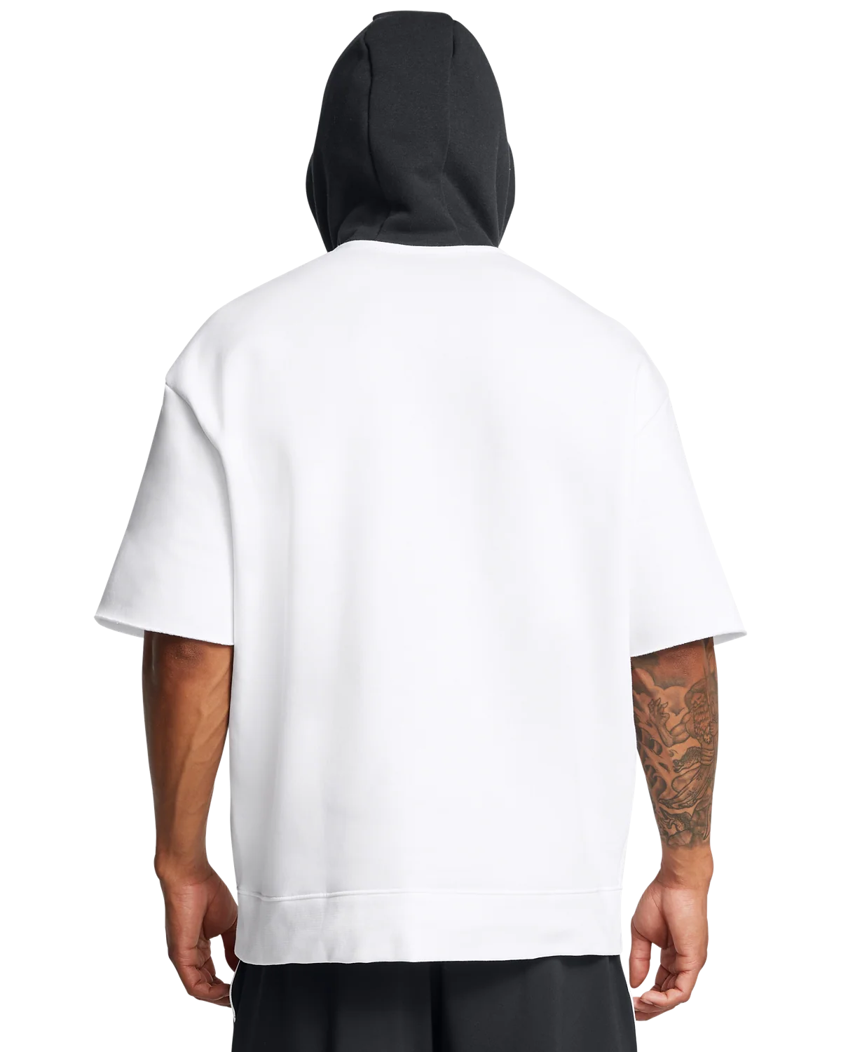 Men's Project Rock Icon Fleece Badge Of Honor Short Sleeve Hoodie - Image 2