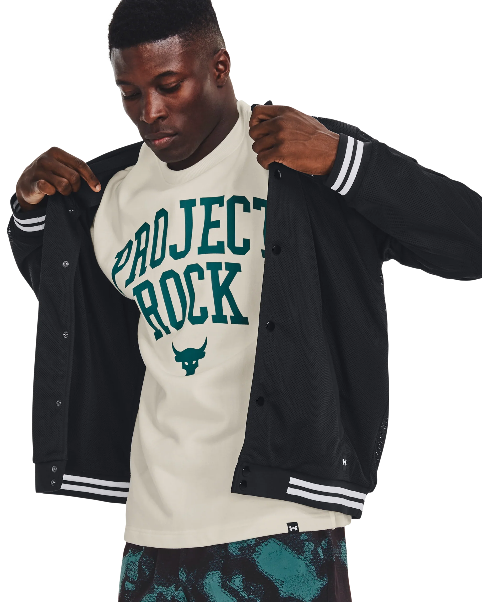 Men's Project Rock Mesh Varsity Jacket - Image 4