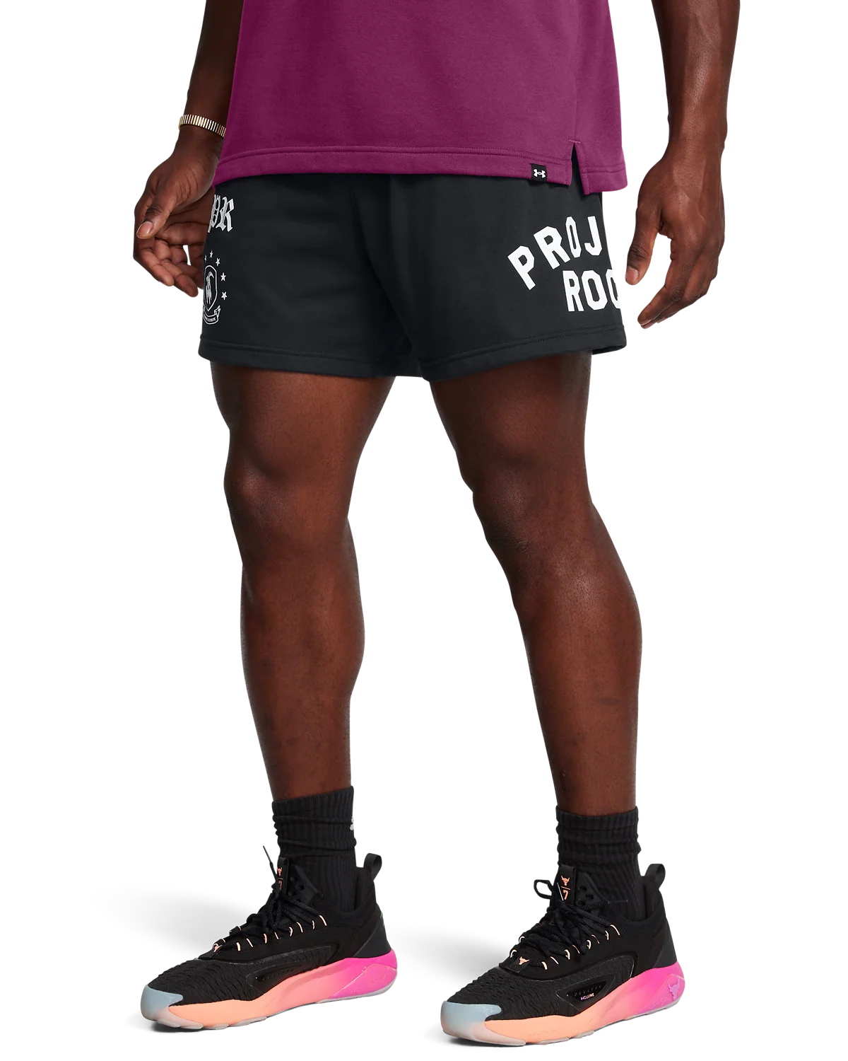 Men's Project Rock Terry Fleece Badge Of Honor Shorts