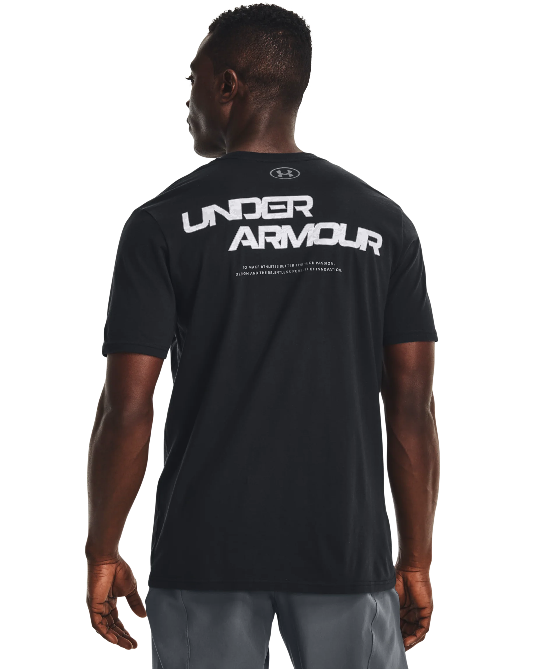Men's UA ABC Camo Fill Wordmark Short Sleeve - Image 2