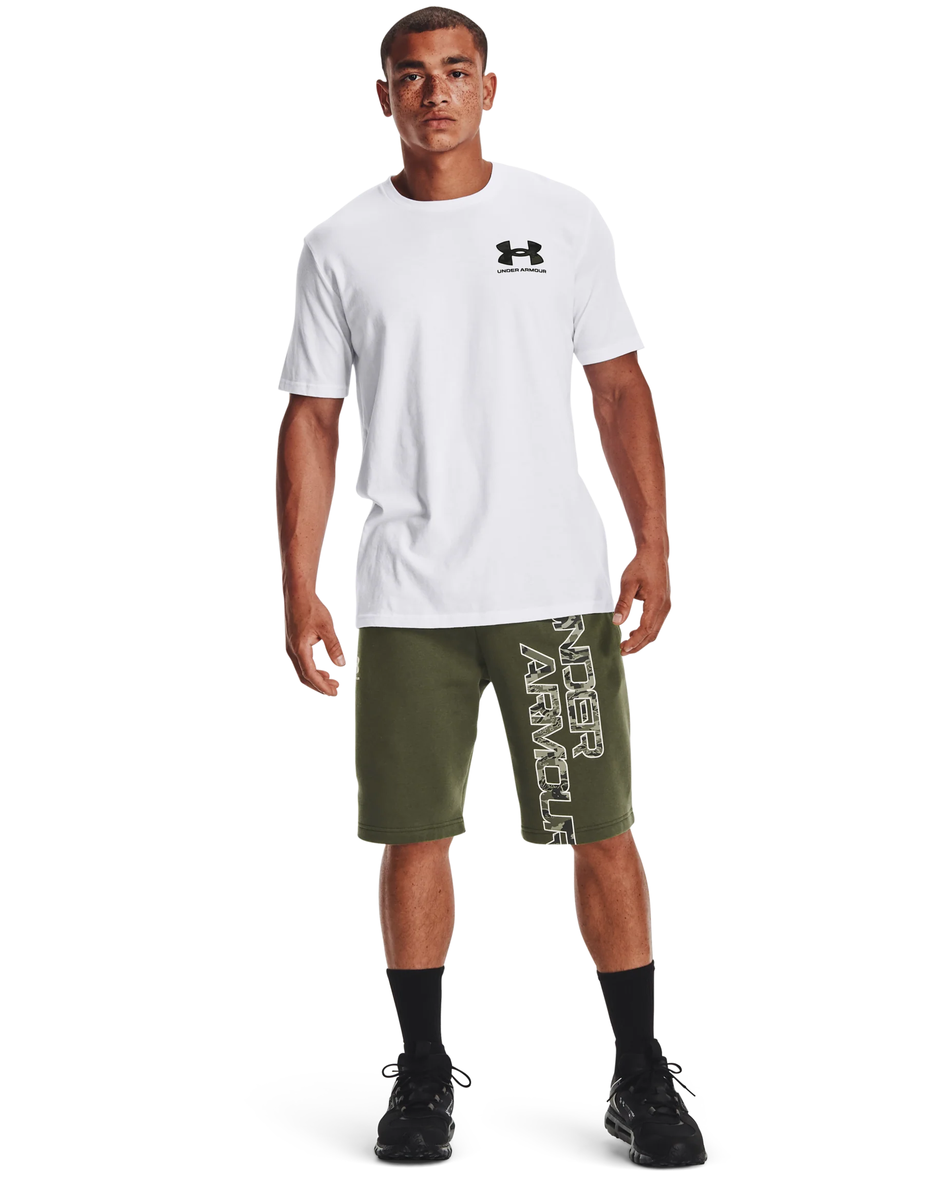 Men's UA ABC Camo Fill Wordmark Short Sleeve - Image 3