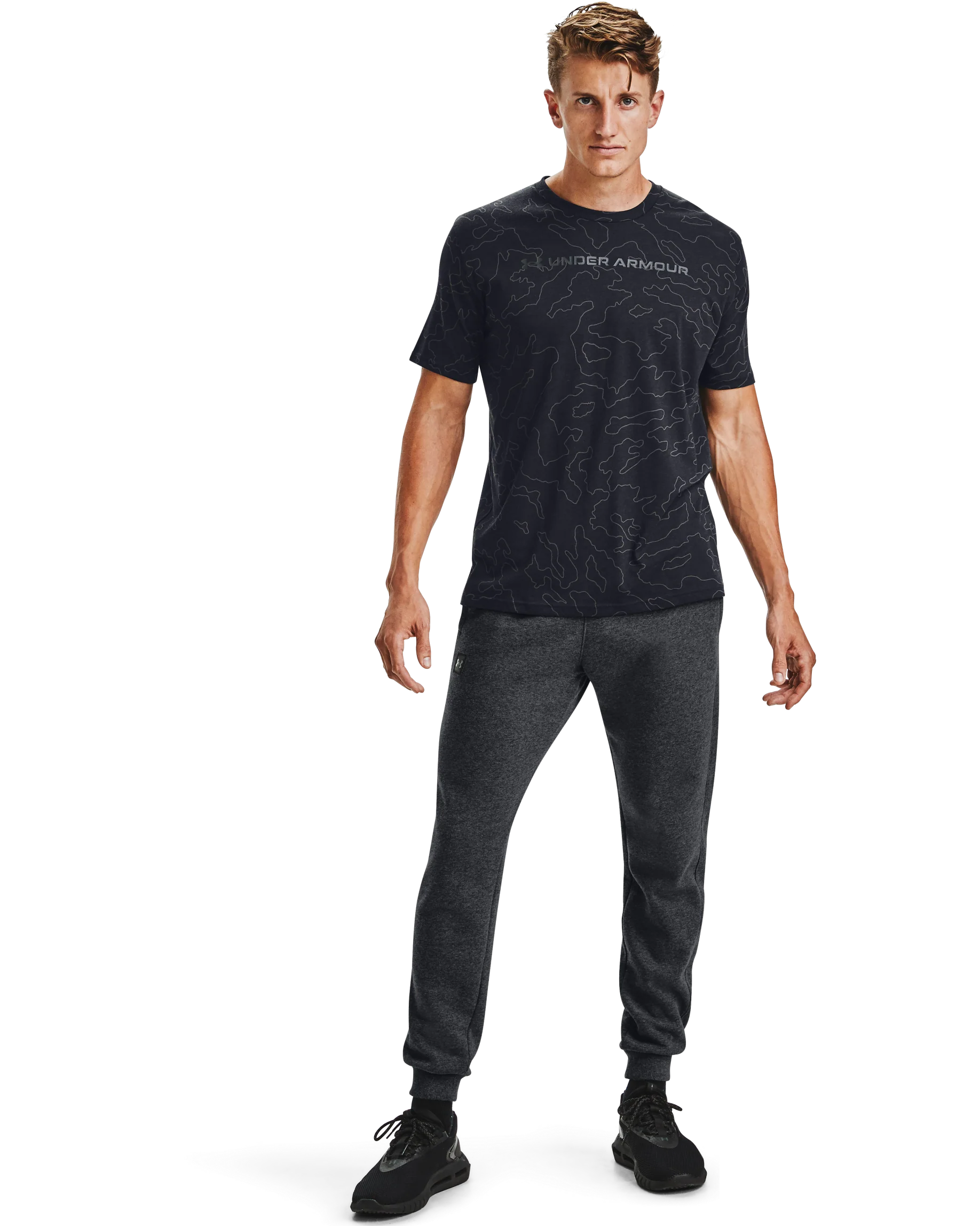 Men's UA All-Over Wordmark Short Sleeve - Image 3