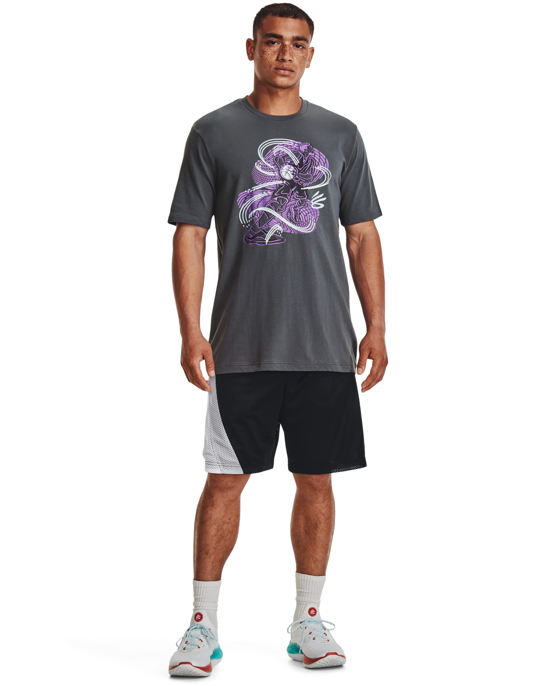 Men's UA Curry Animated Sketch Short Sleeve - Image 3