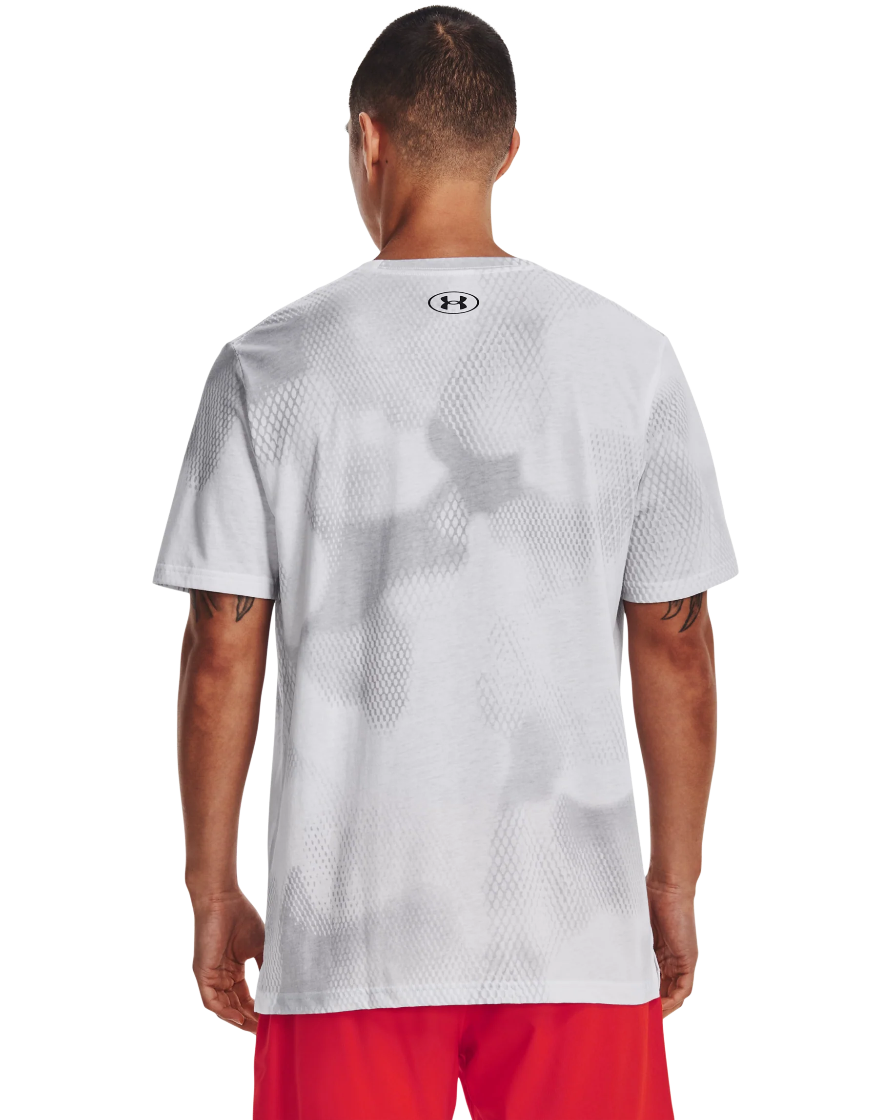 Men's UA Football All Over Print Metal Logo Short Sleeve - Image 2