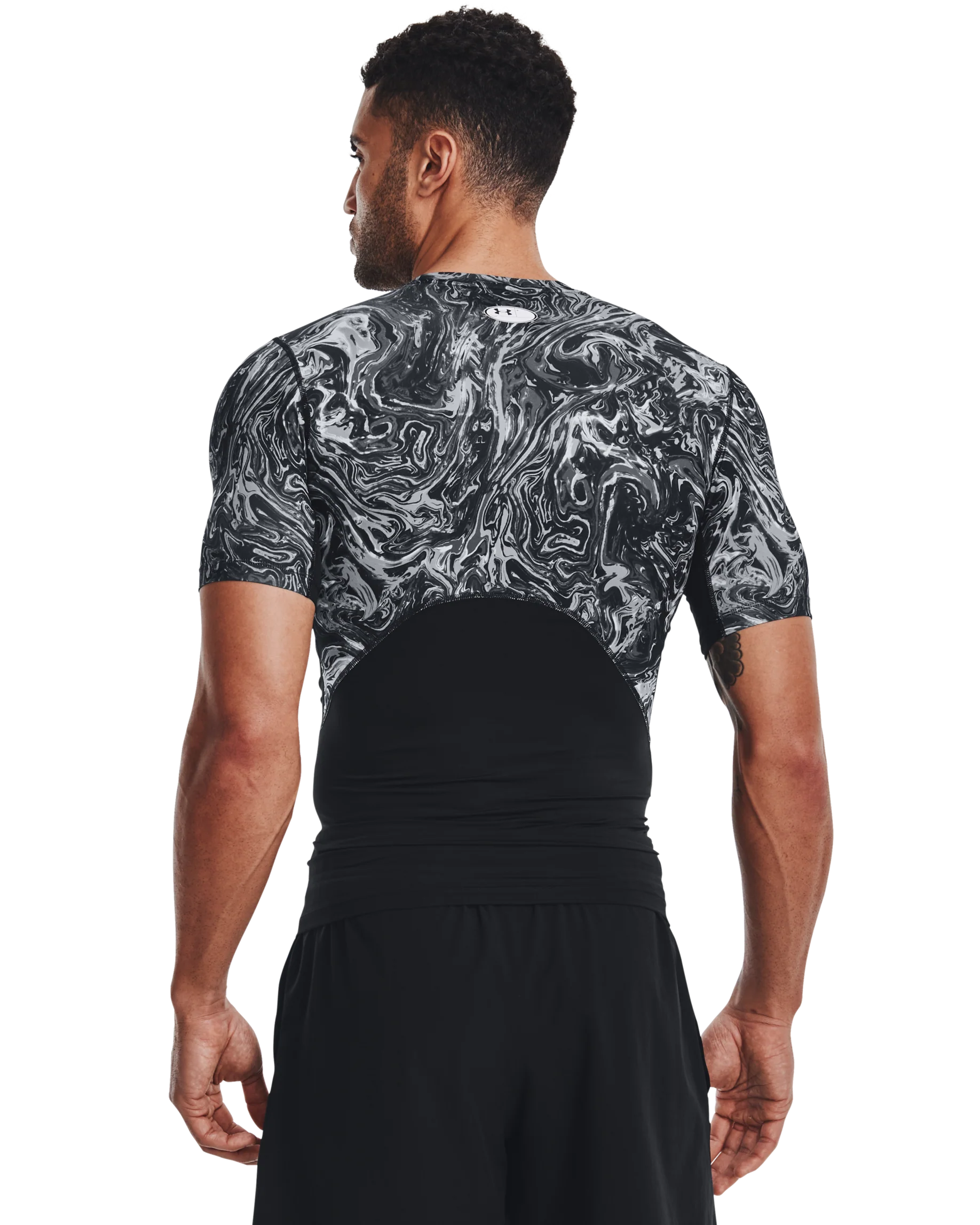 Men's HeatGear® Armour Compression Printed Short Sleeve - Image 2