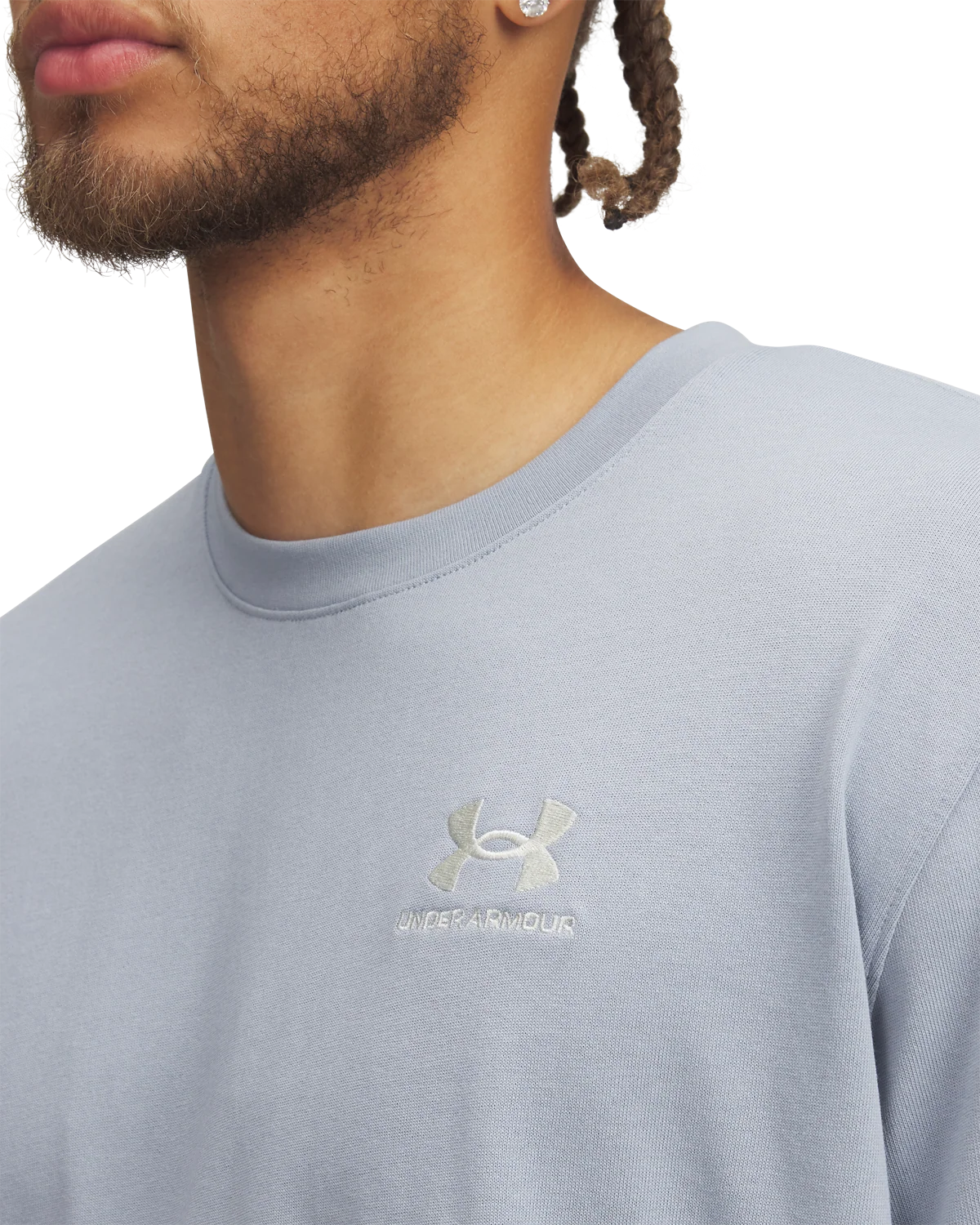 Men's UA Logo Embroidered Heavyweight Short Sleeve - Image 3