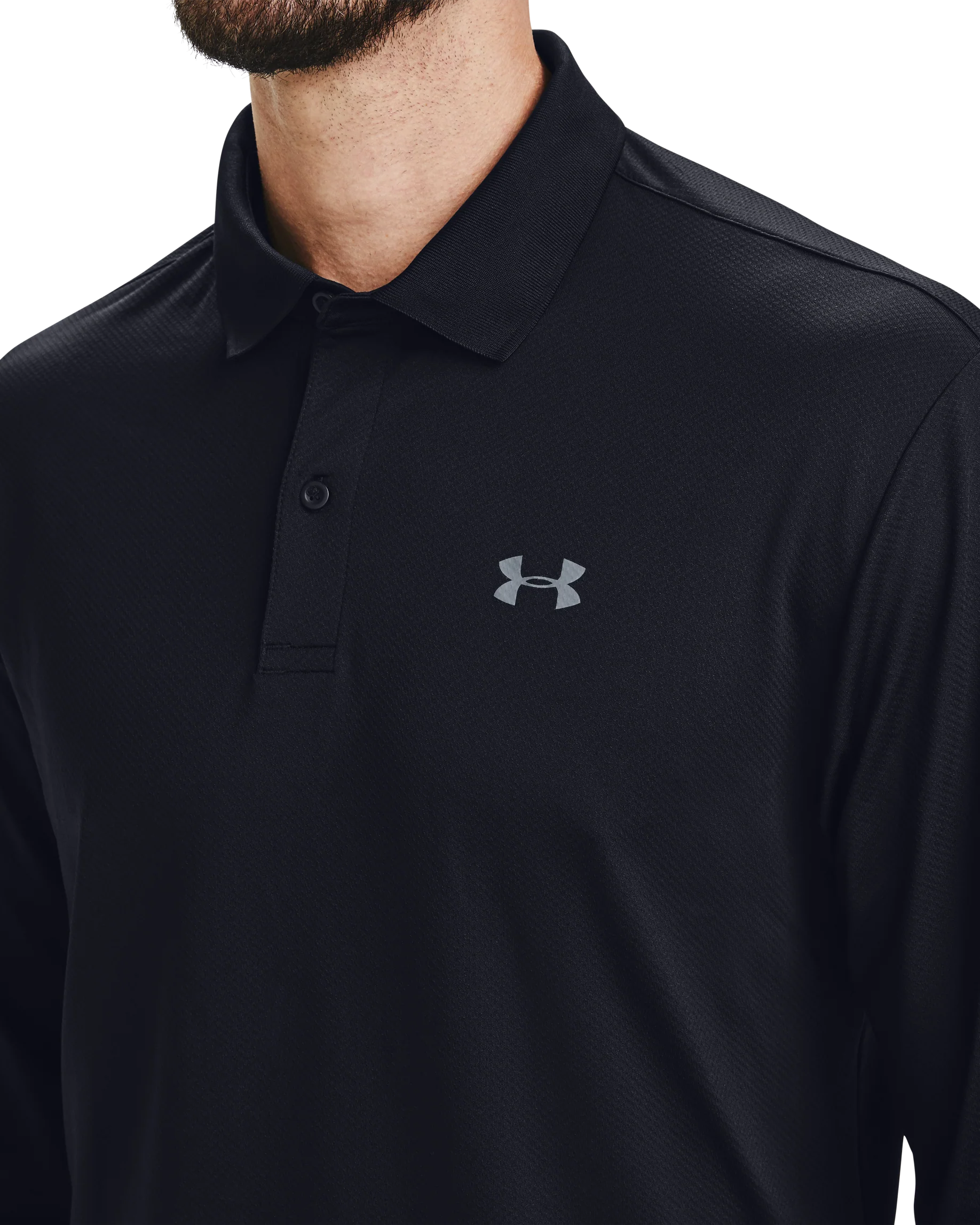 Men's UA Performance Textured Long Sleeve Polo - Image 3