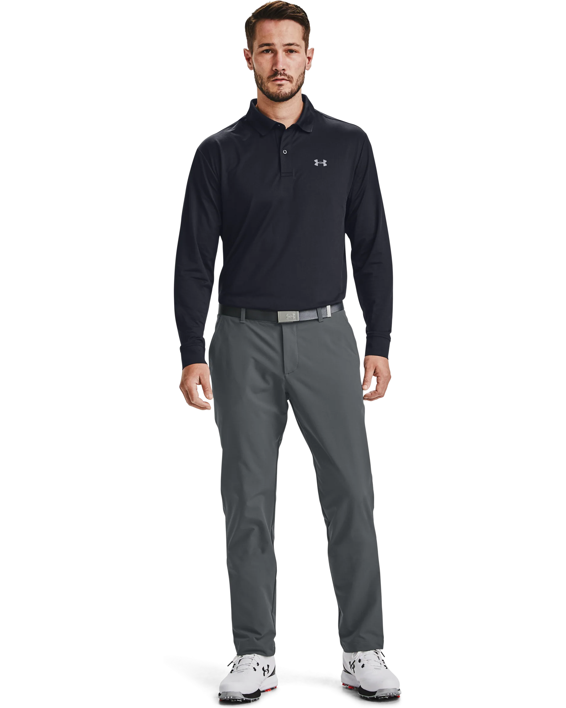 Men's UA Performance Textured Long Sleeve Polo - Image 6