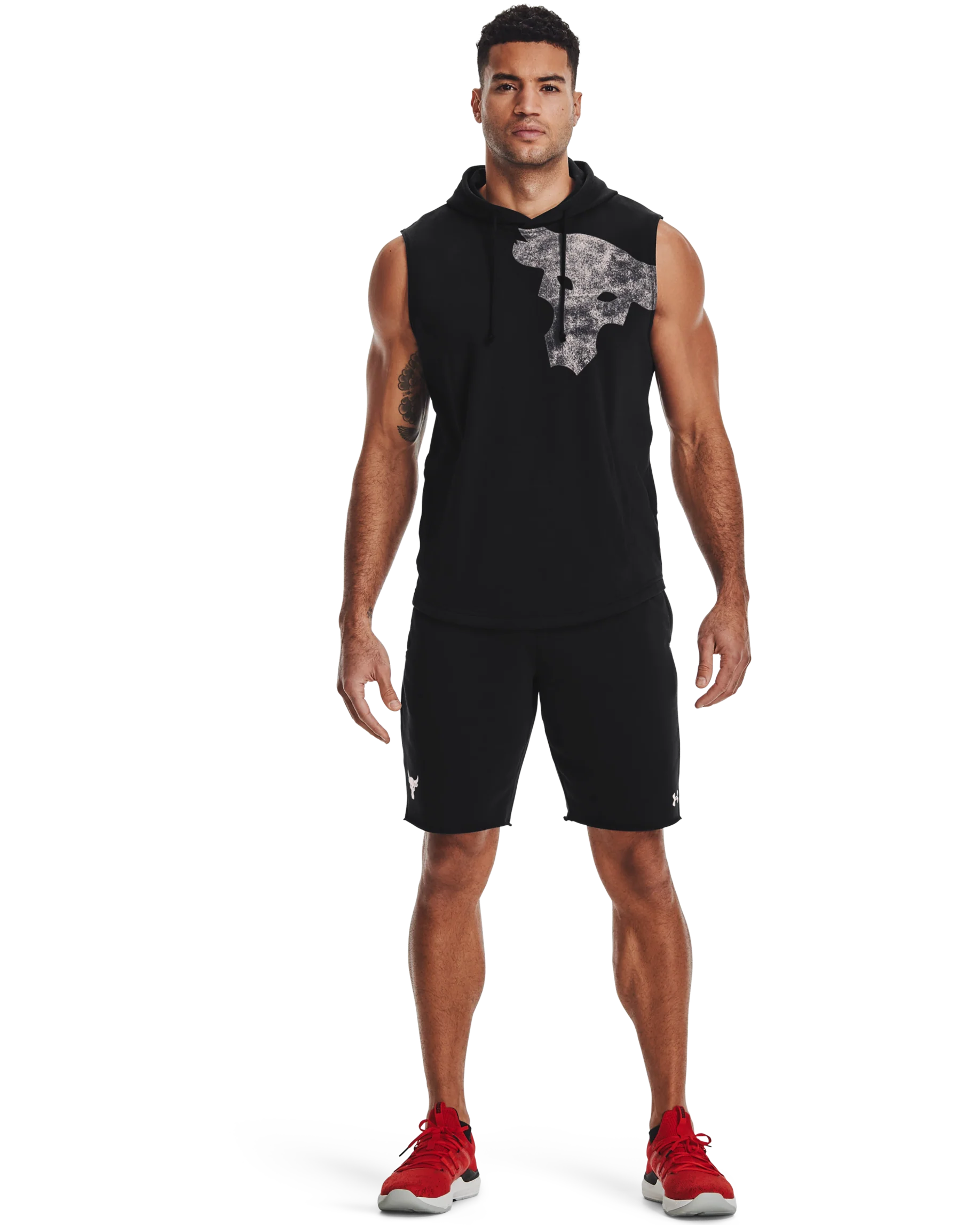 Men's Project Rock Terry Bull Sleeveless Hoodie - Image 4