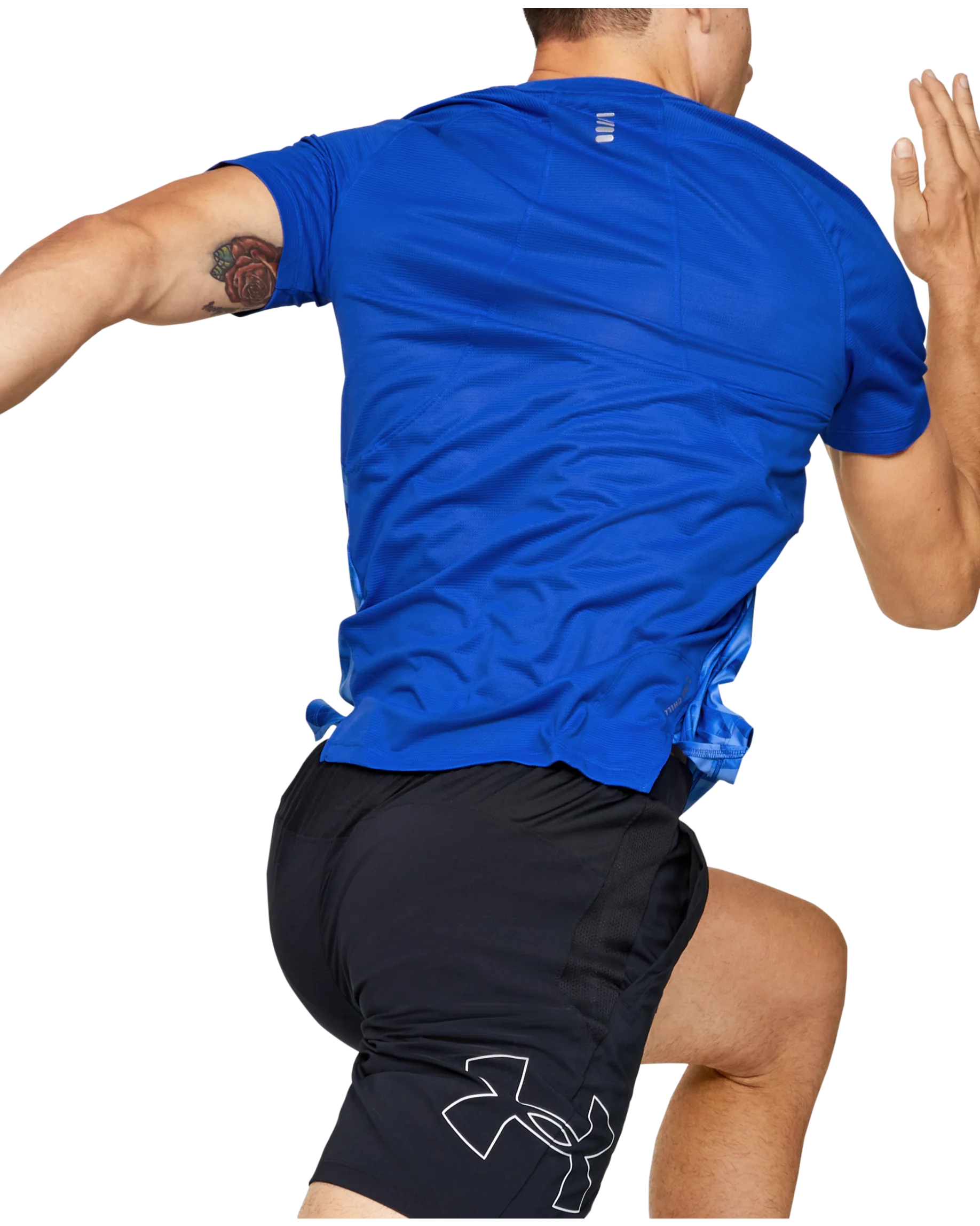 Men's UA Qualifier Iso-Chill Printed Run Short Sleeve - Image 2