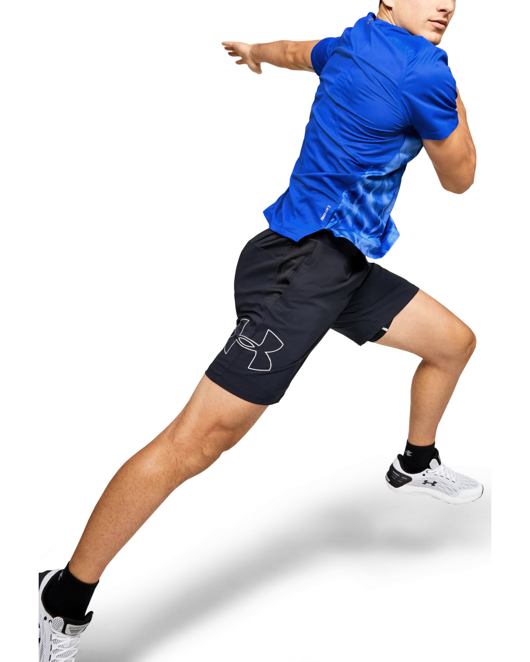 Men's UA Qualifier Iso-Chill Printed Run Short Sleeve - Image 3
