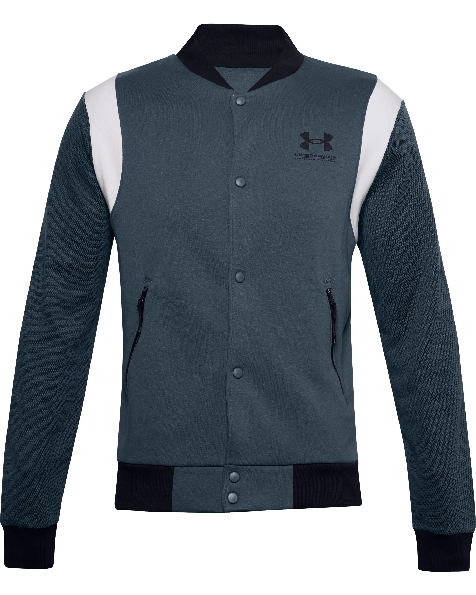 Men's UA Rival Fleece AMP Varsity Bomber Jacket - Image 4