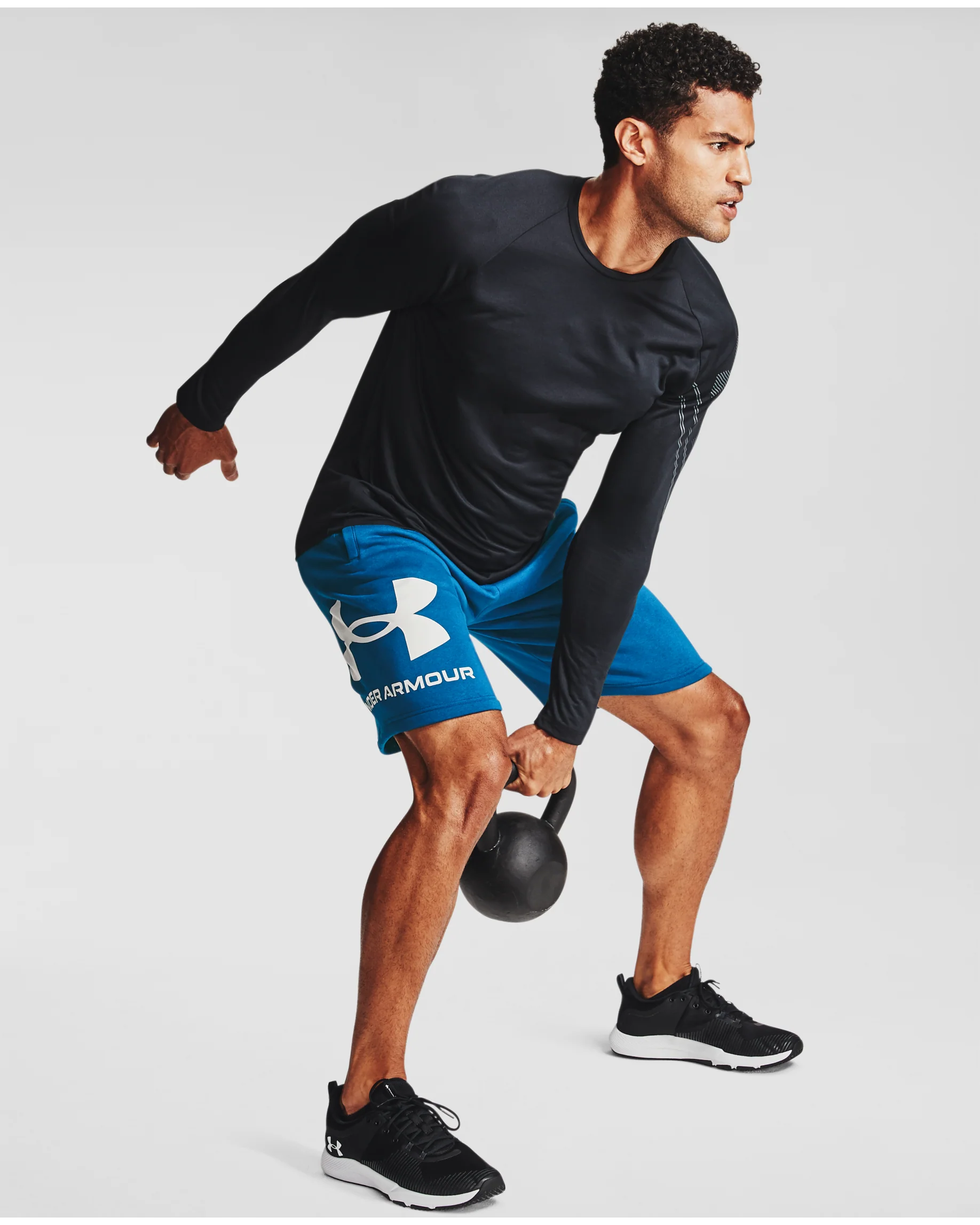 Men's UA Rival Fleece Big Logo Shorts - Image 3