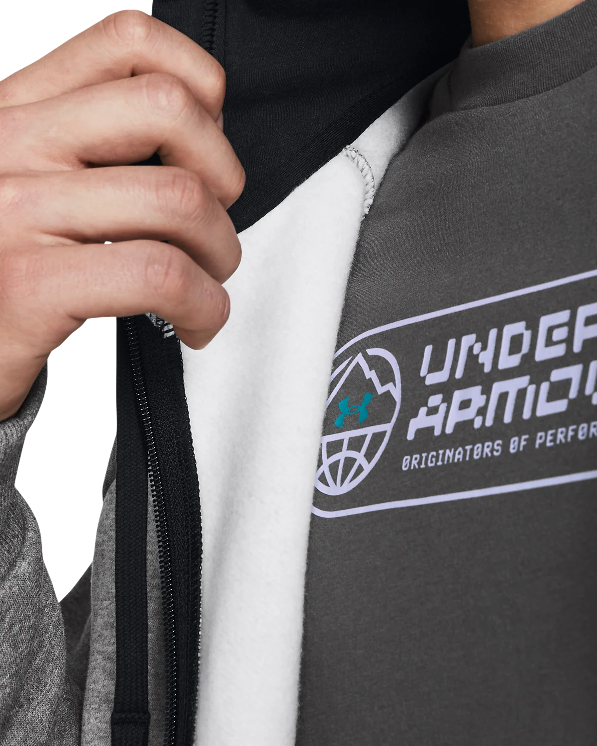 Men's UA Rival Fleece Colorblock Full-Zip - Image 4