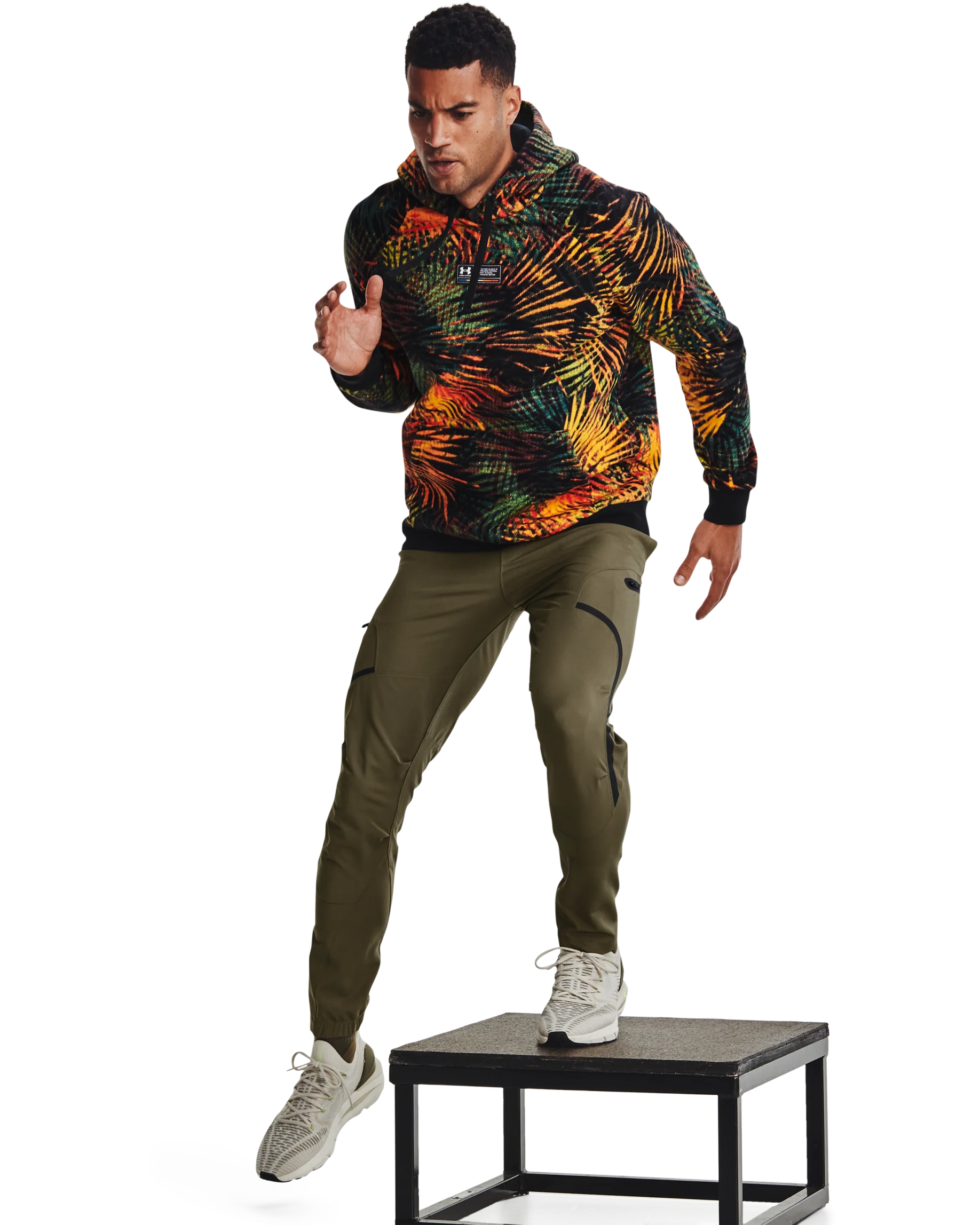 Men's UA Rival Fleece Sport Palm Hoodie - Image 3