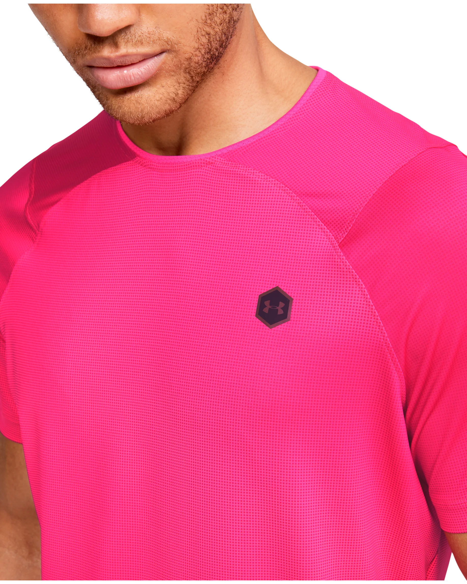 Men's UA RUSH™ HeatGear® Fitted Short Sleeve Printed - Image 6