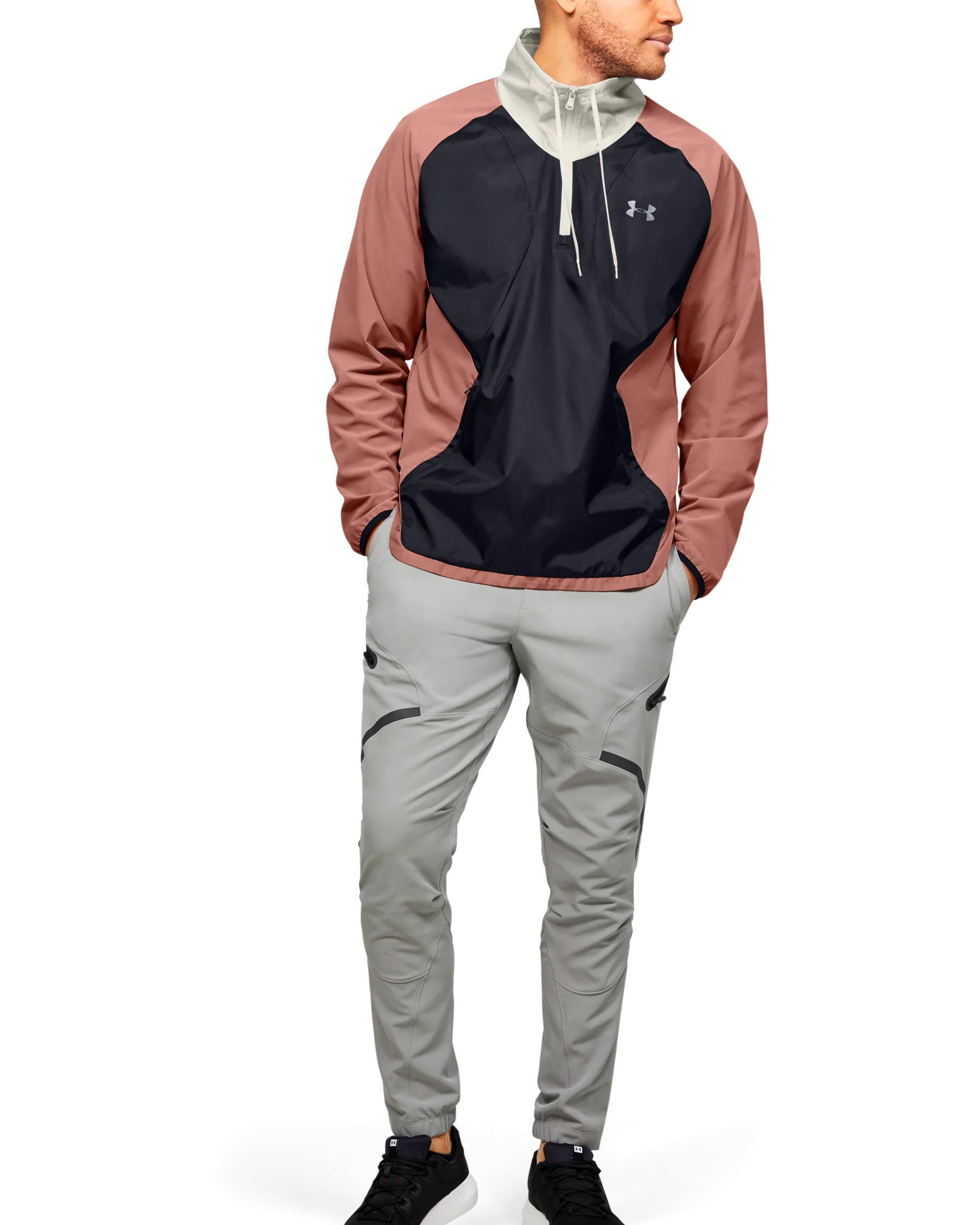Men's UA Stretch Woven ½ Zip Jacket - Image 3