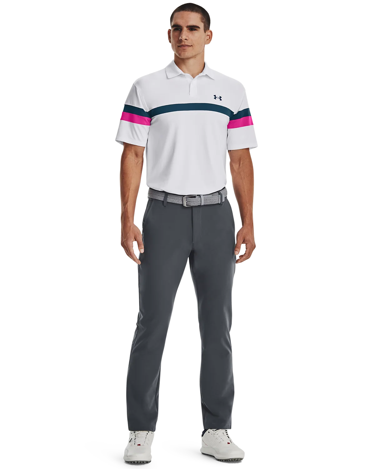 Men's UA Tee To Green Colorblock Polo - Image 3