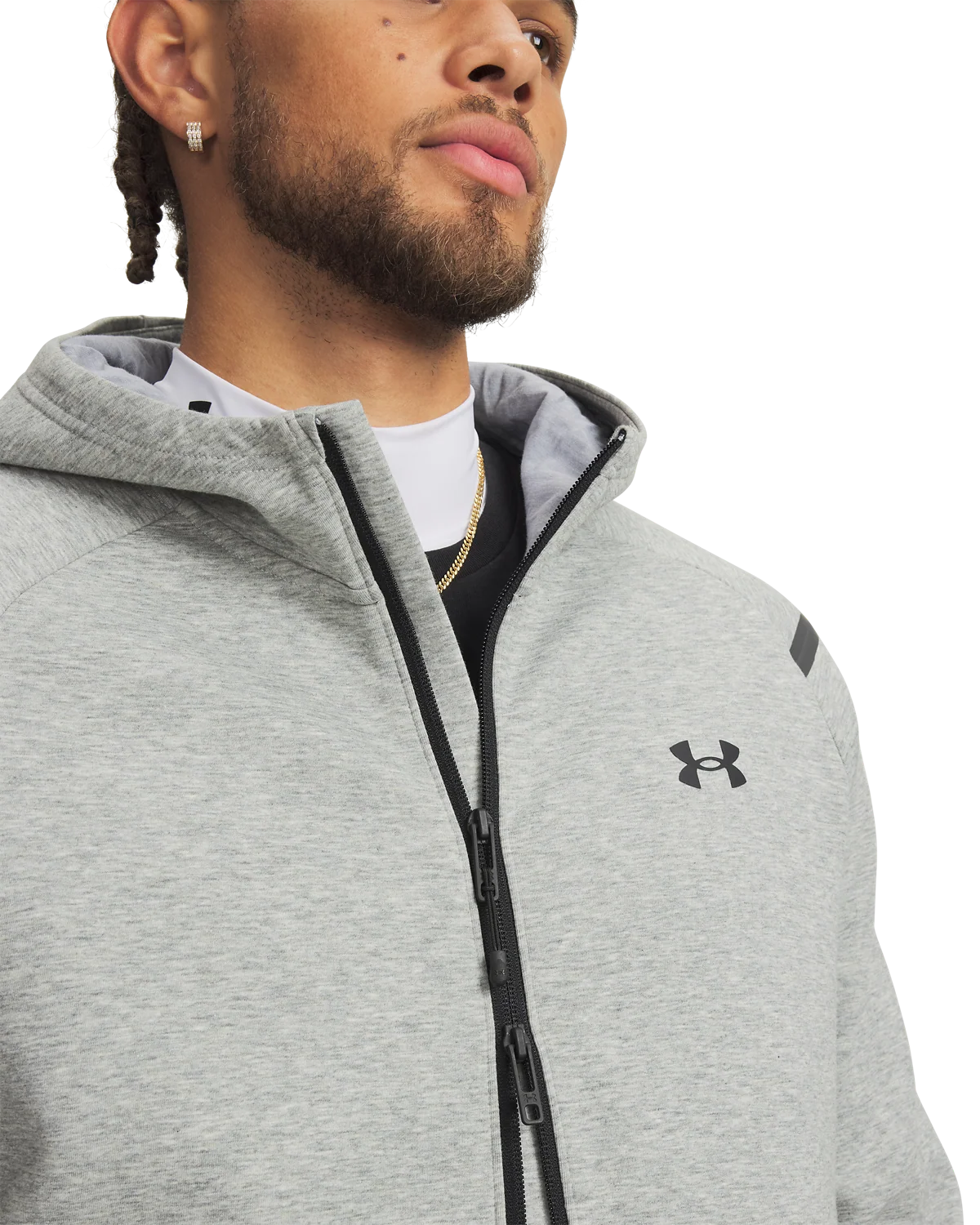 Men's UA Unstoppable Fleece Full-Zip Hoodie - Image 3