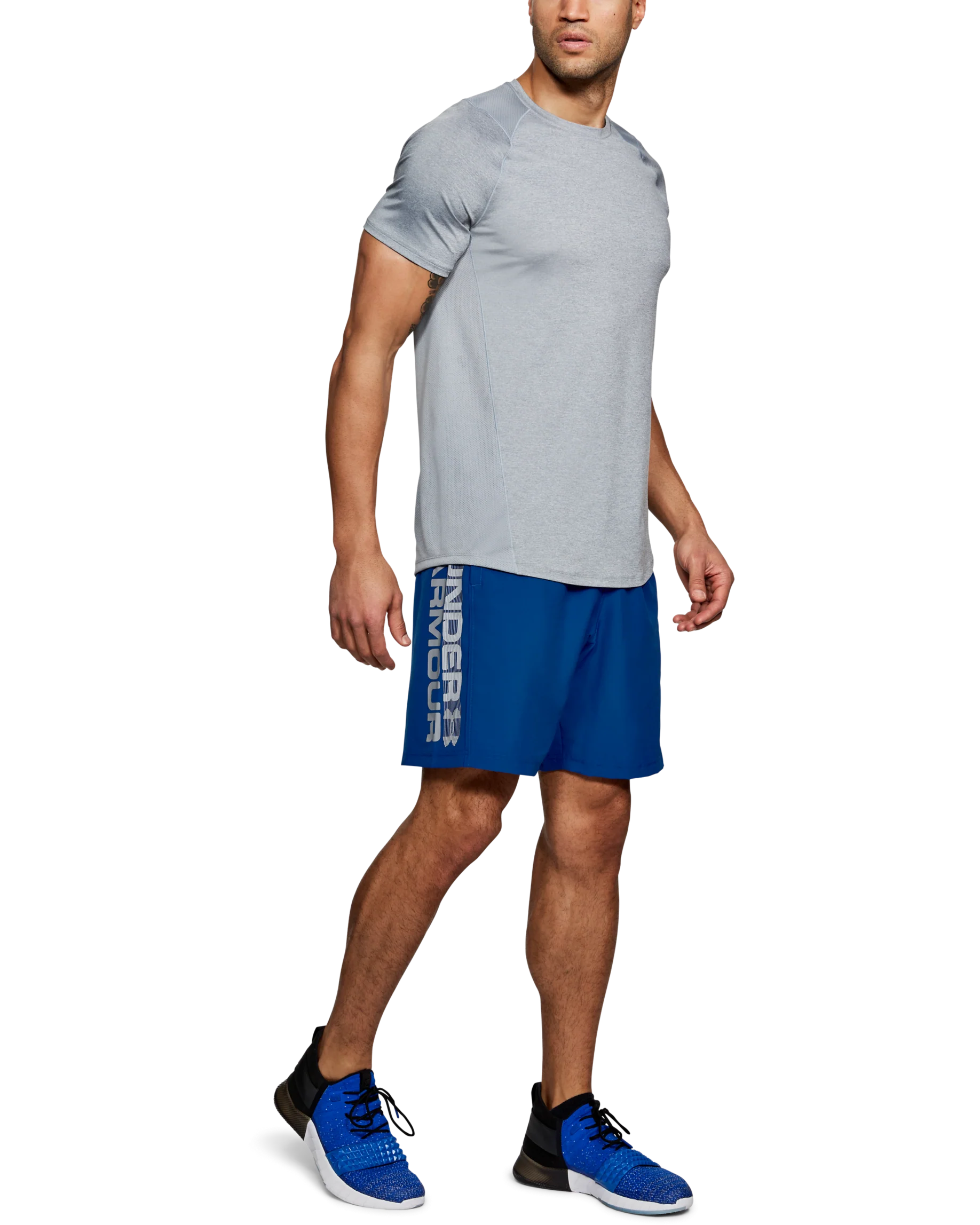 Men's UA Woven Graphic Wordmark Shorts - Image 3