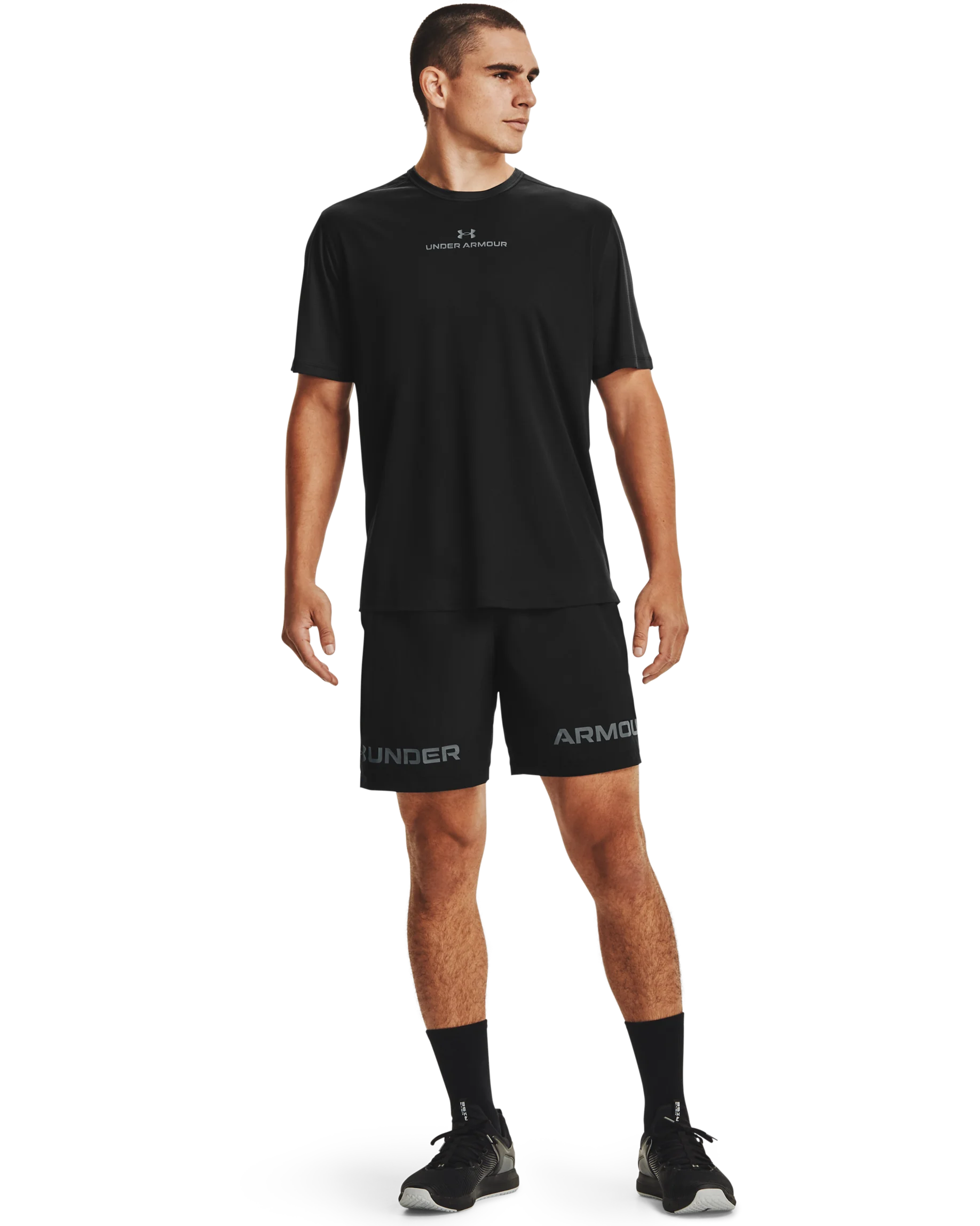 Men's UA Woven Graphic Wordmark Shorts - Image 3