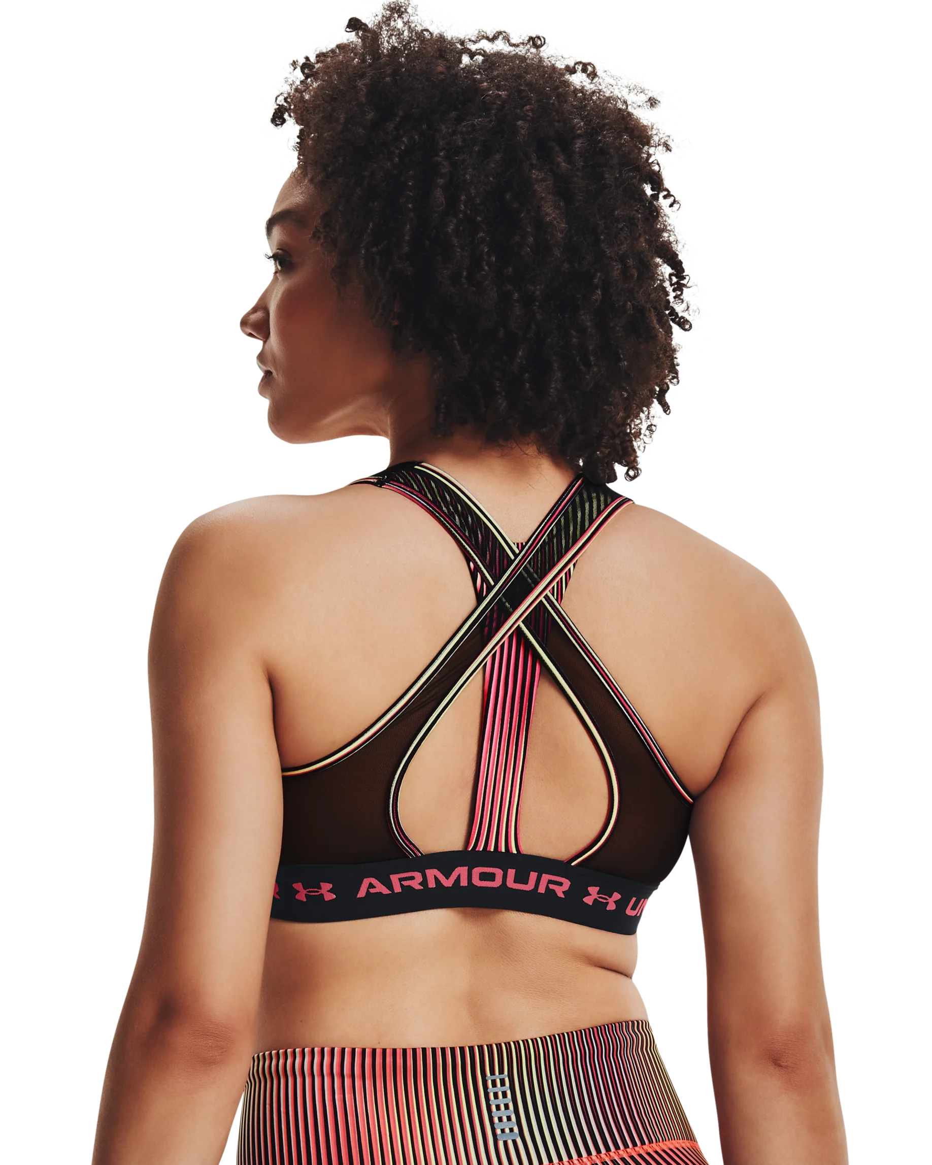 Women's Armour® Mid Crossback 80s Sports Bra - Image 4