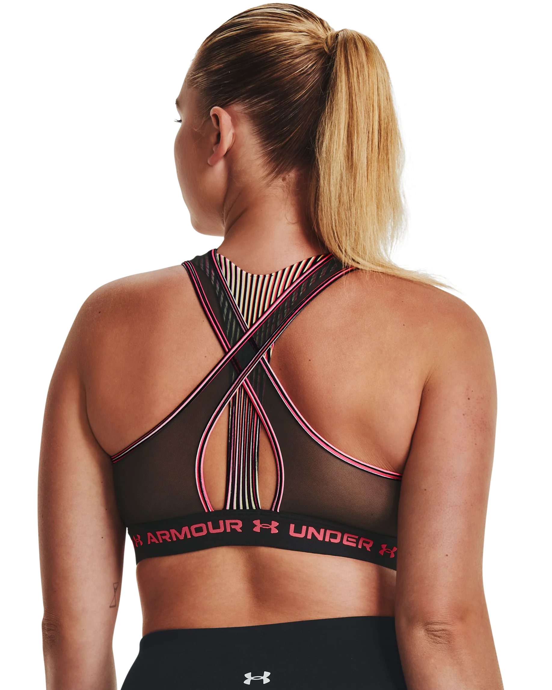 Women's Armour® Mid Crossback 80s Sports Bra - Image 5