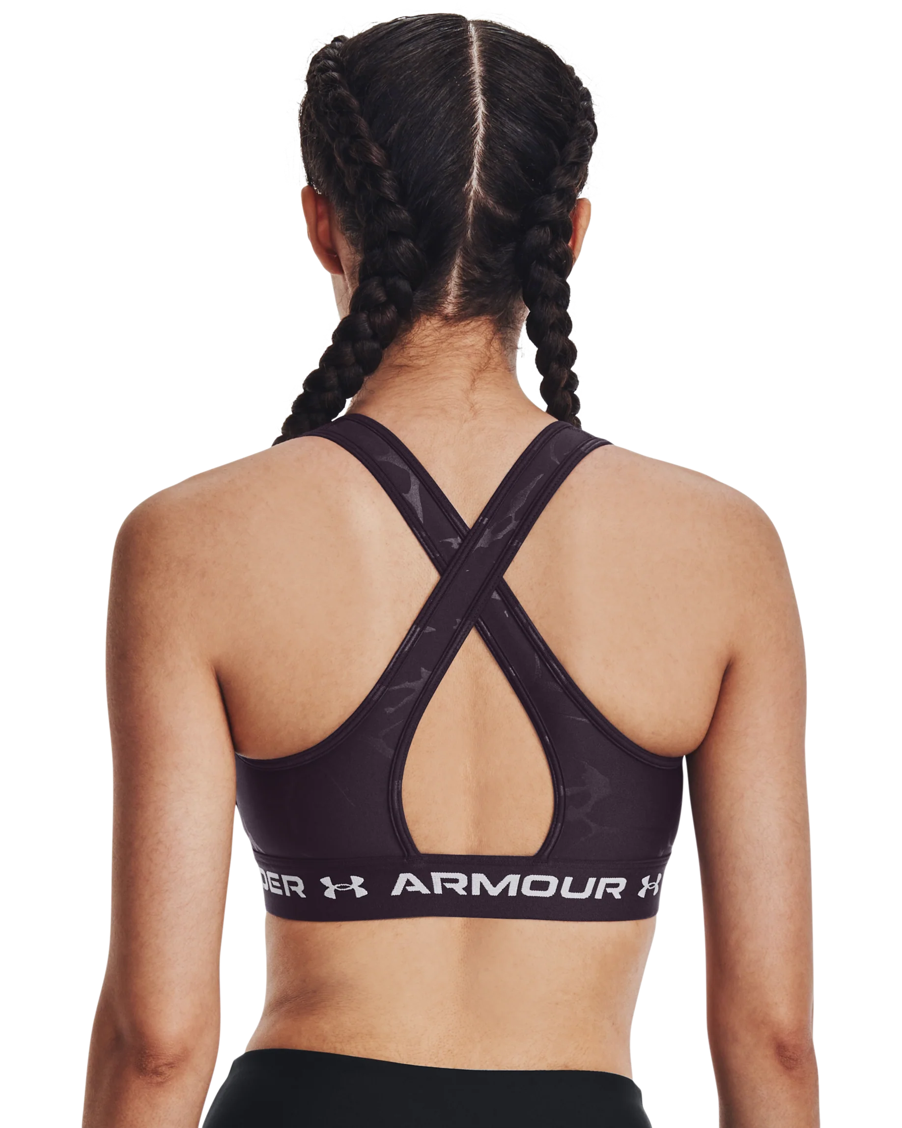 Women's Armour® Mid Crossback Emboss Sports Bra - Image 9