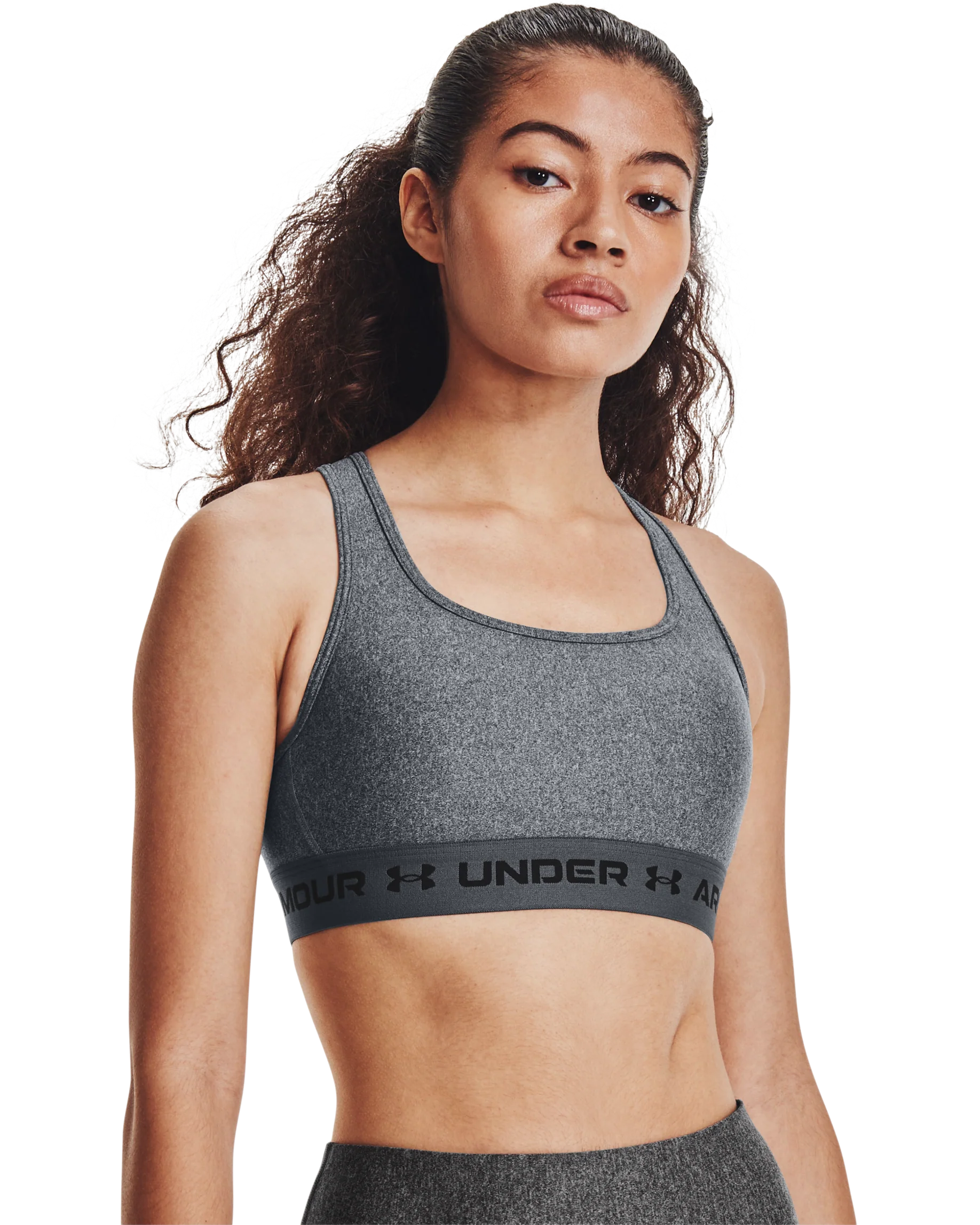 Women's Armour® Mid Crossback Heather Sports Bra - Image 11