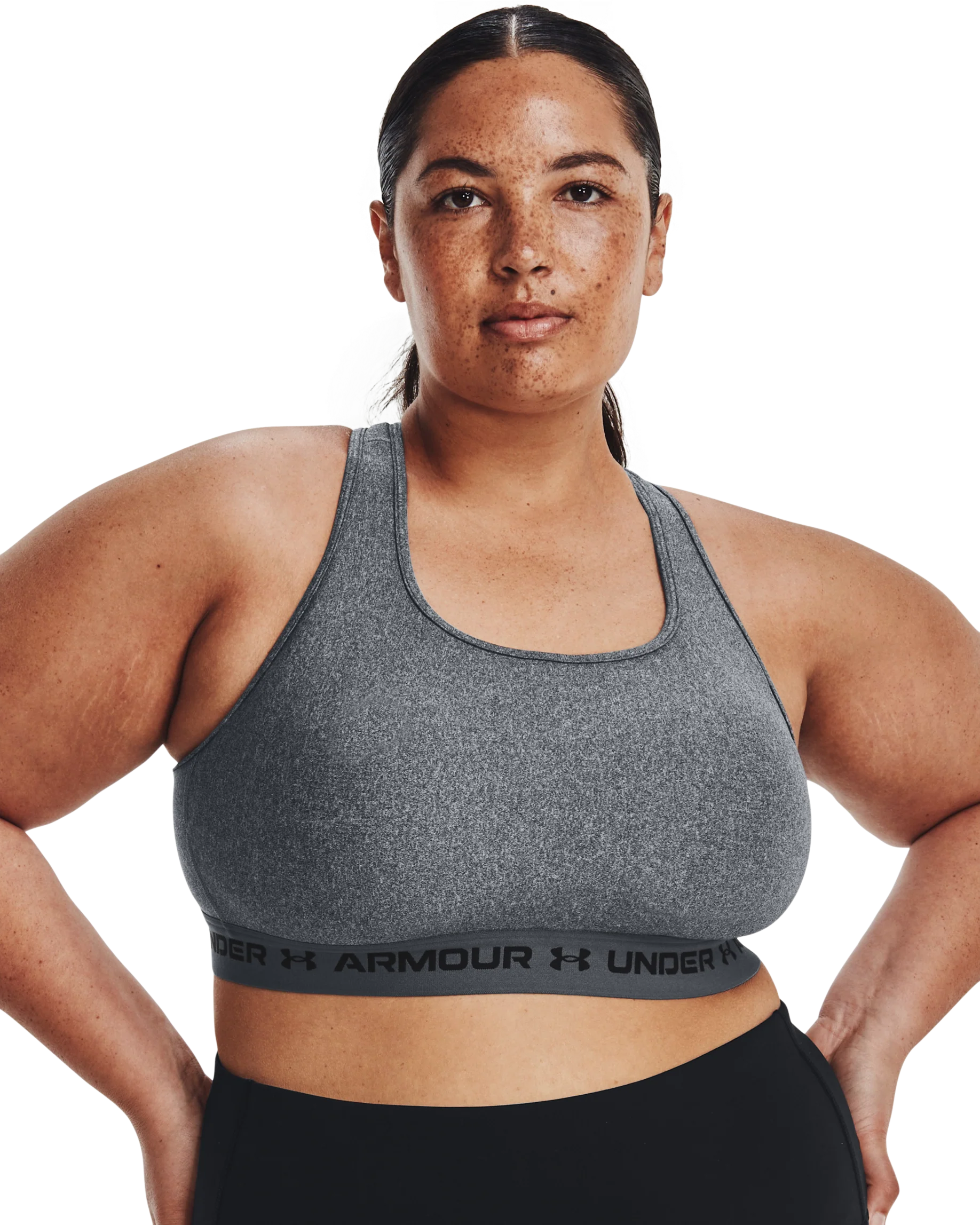 Women's Armour® Mid Crossback Heather Sports Bra - Image 12