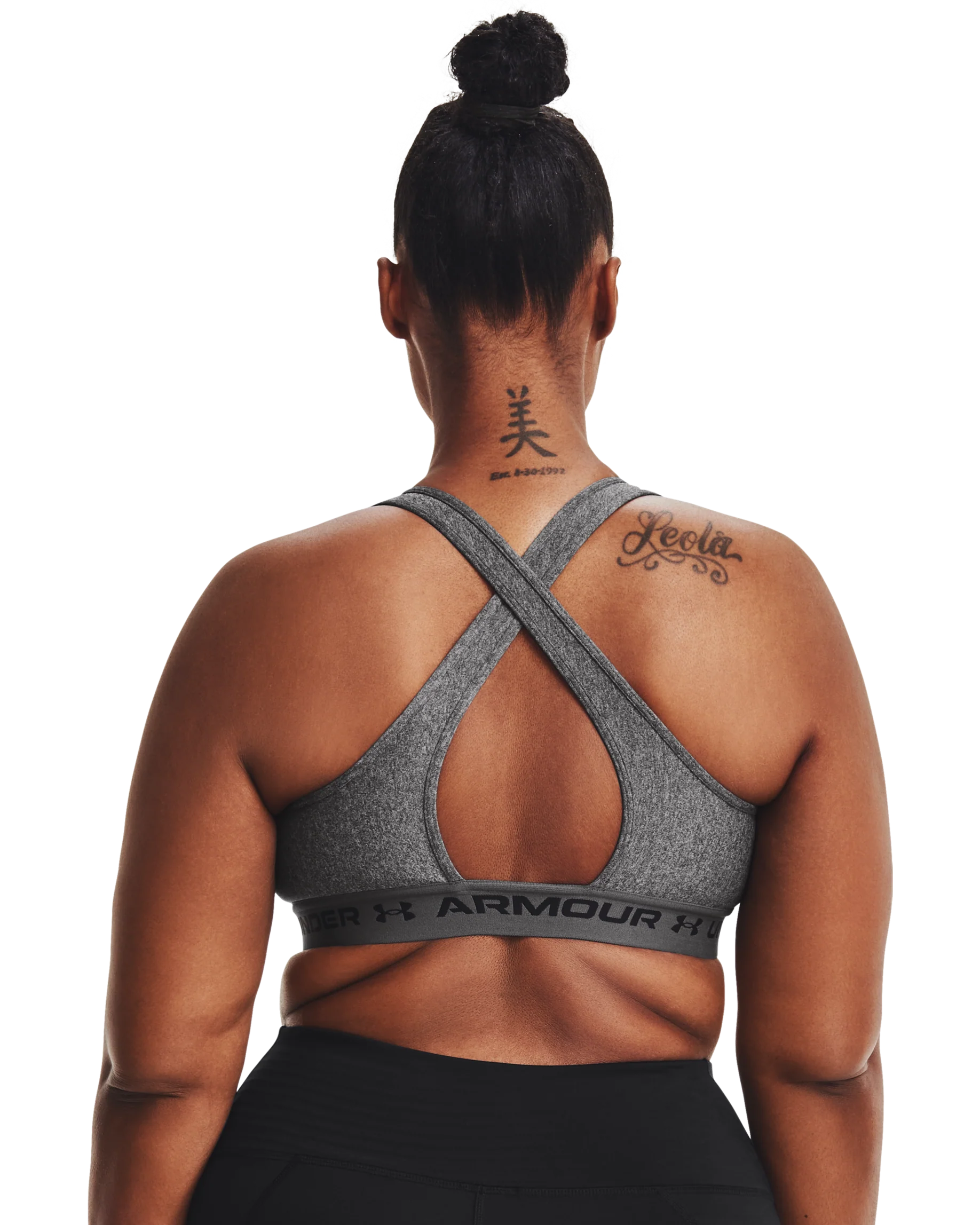Women's Armour® Mid Crossback Heather Sports Bra - Image 3
