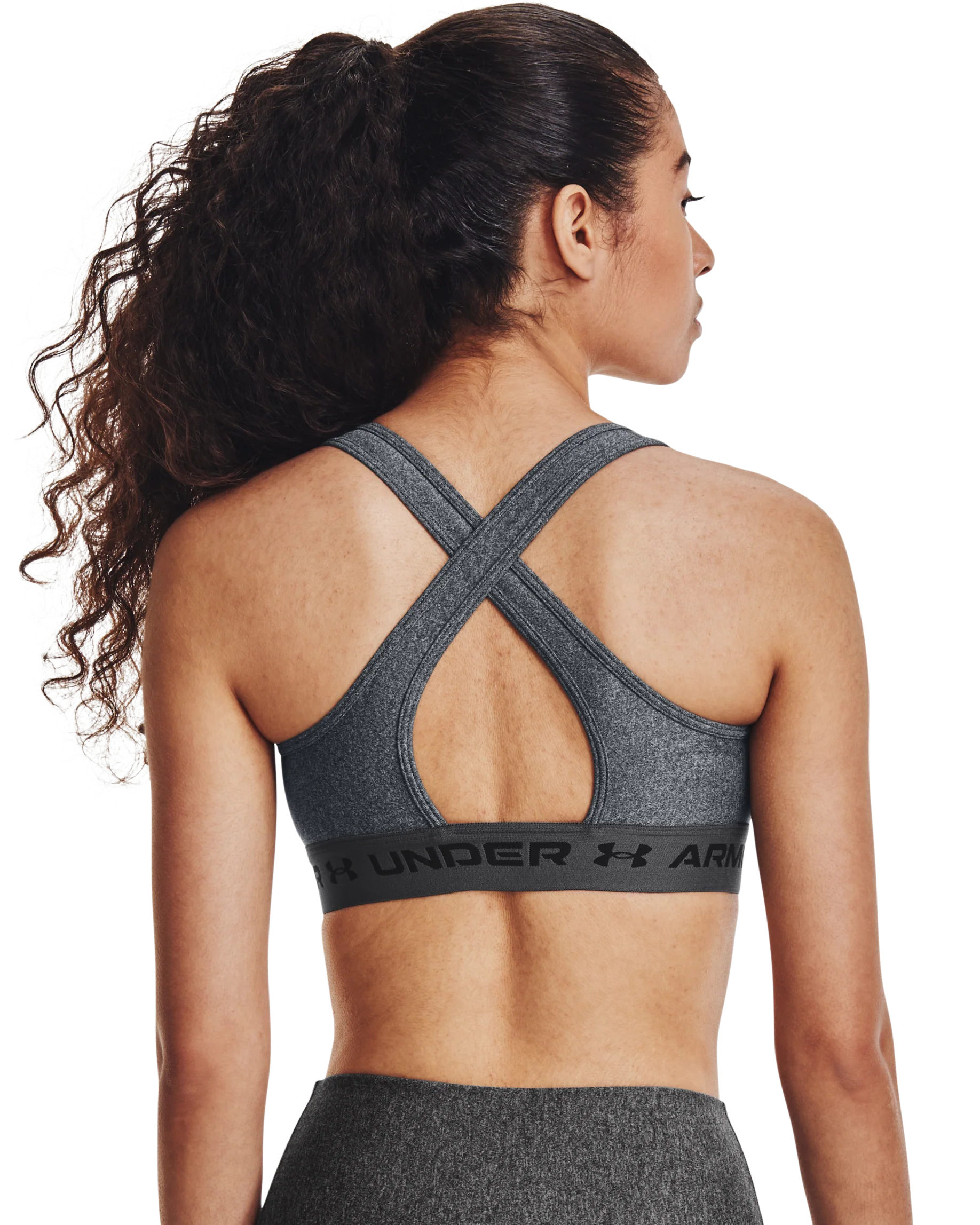 Women's Armour® Mid Crossback Heather Sports Bra - Image 6