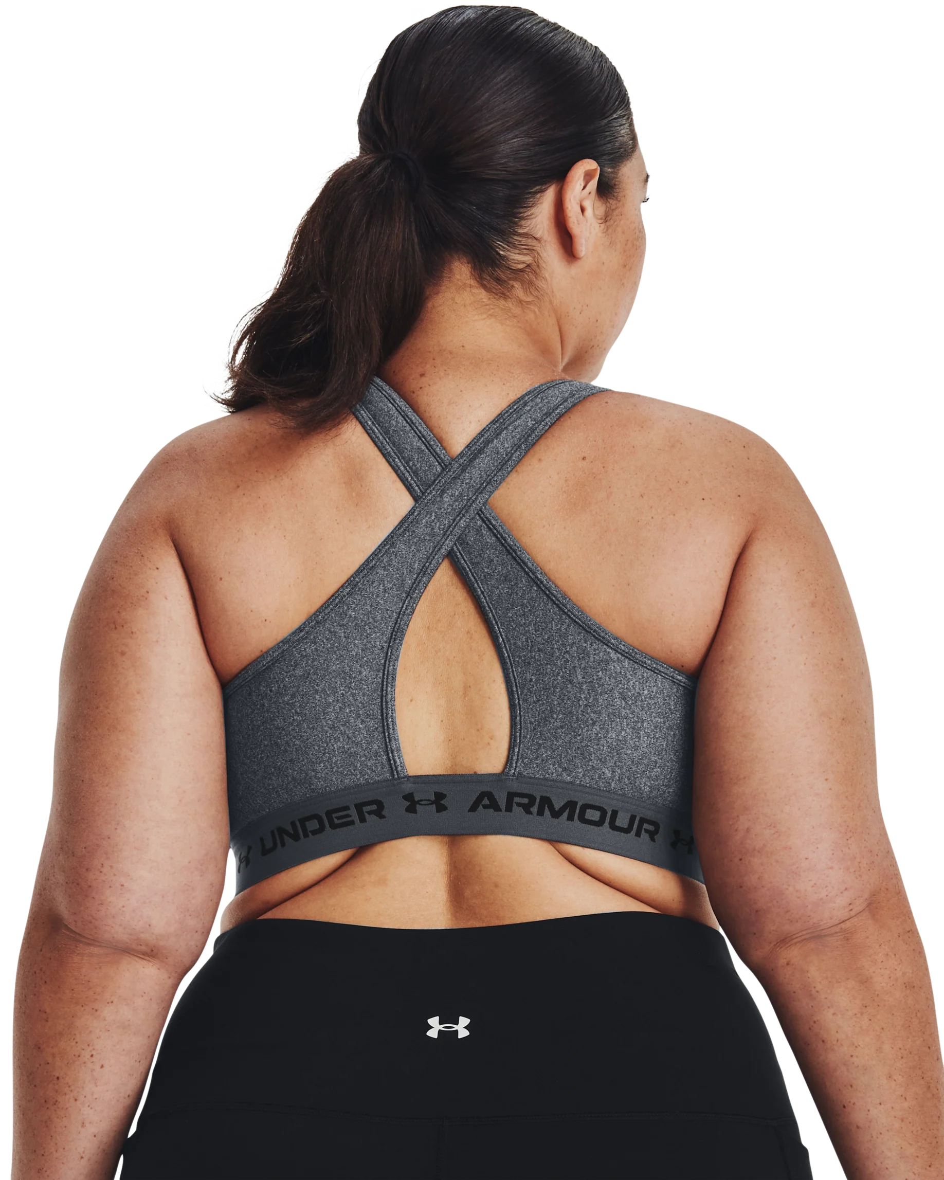 Women's Armour® Mid Crossback Heather Sports Bra - Image 7