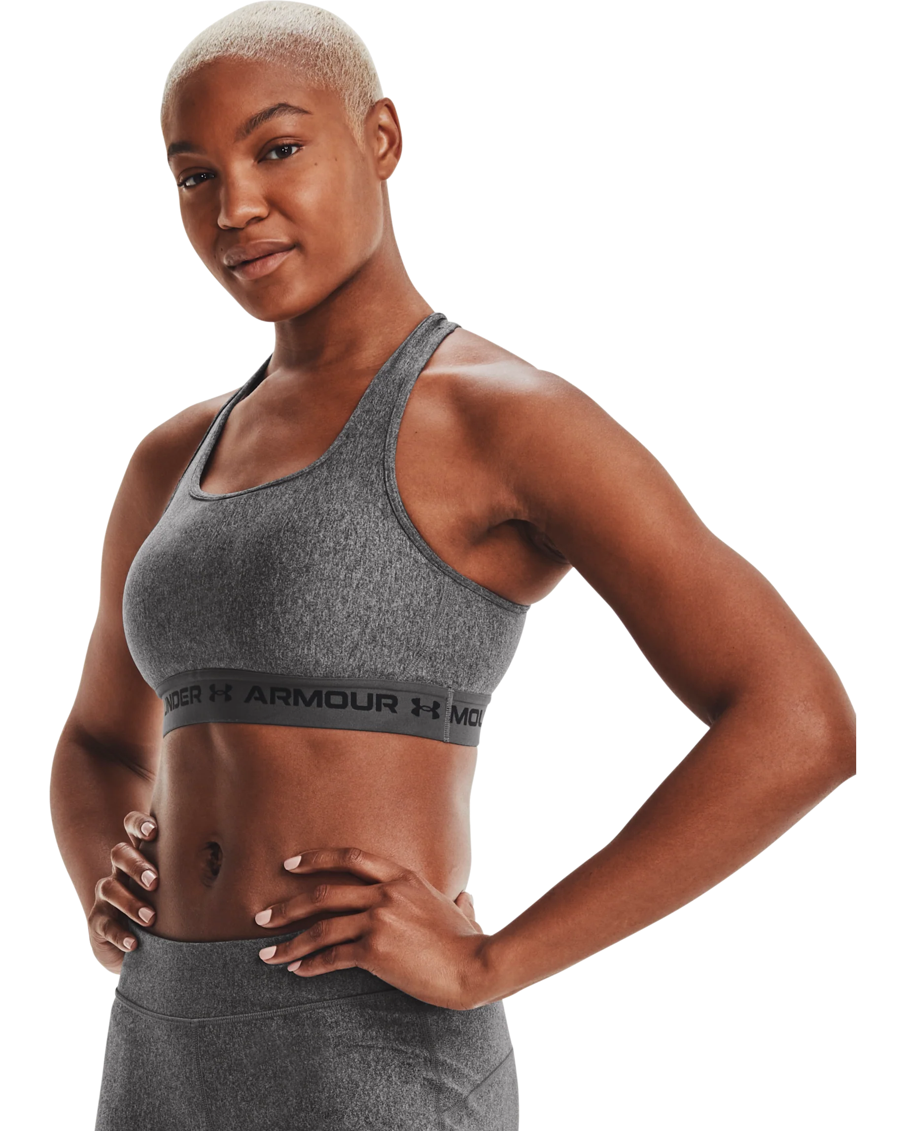Women's Armour® Mid Crossback Heather Sports Bra - Image 9