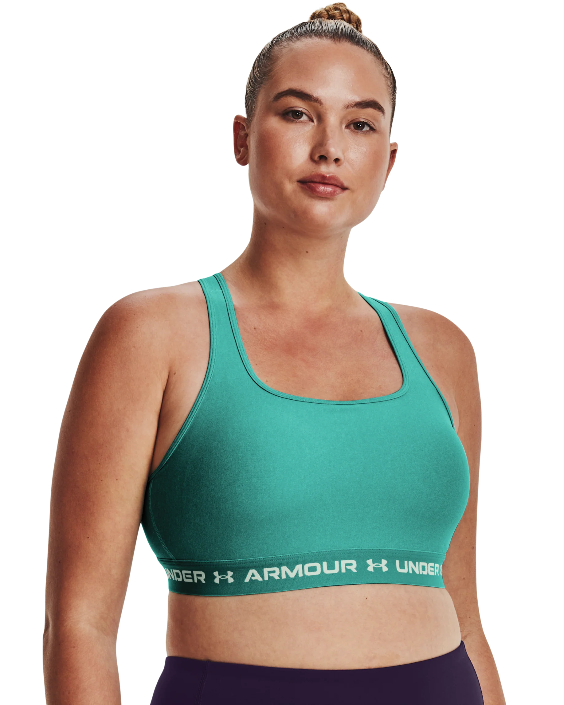 Women's Armour® Mid Crossback Heather Sports Bra - Image 9