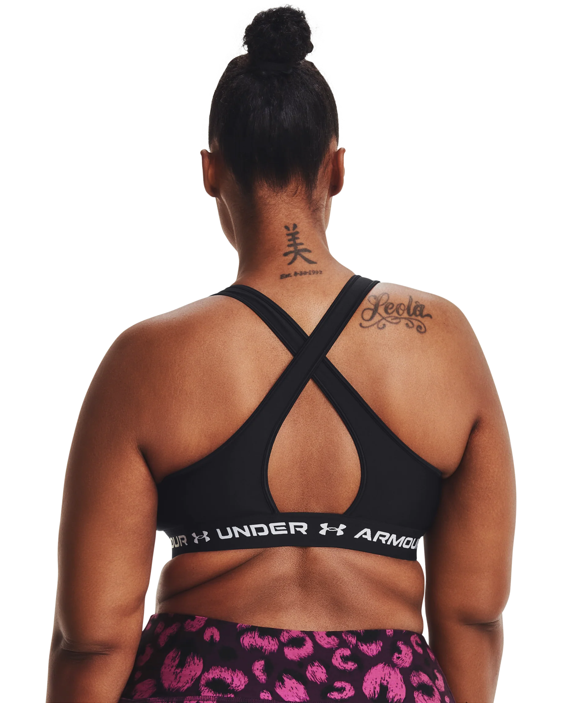 Women's Armour® Mid Crossback Matte/Shine Sports Bra - Image 3