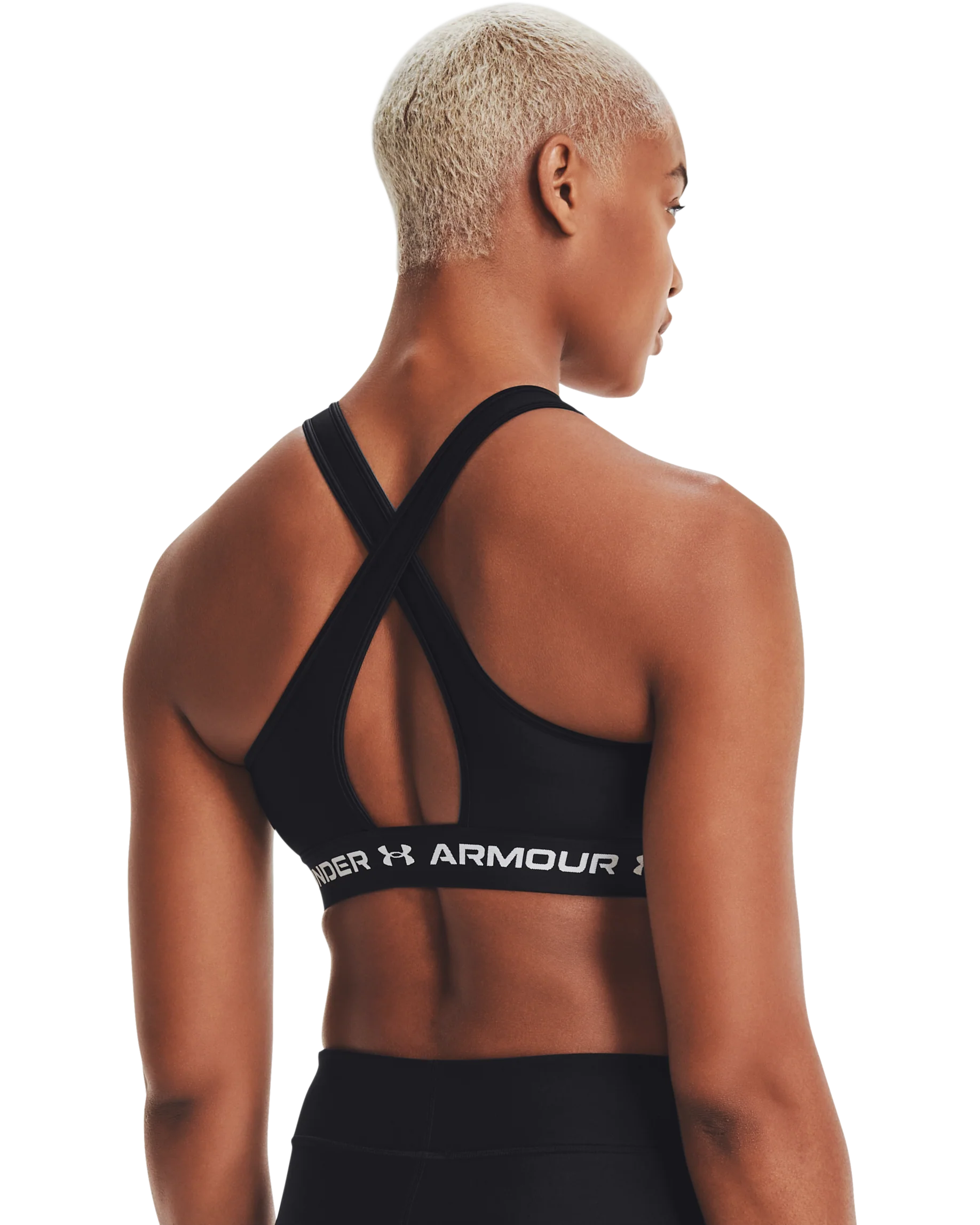Women's Armour® Mid Crossback Matte/Shine Sports Bra - Image 4