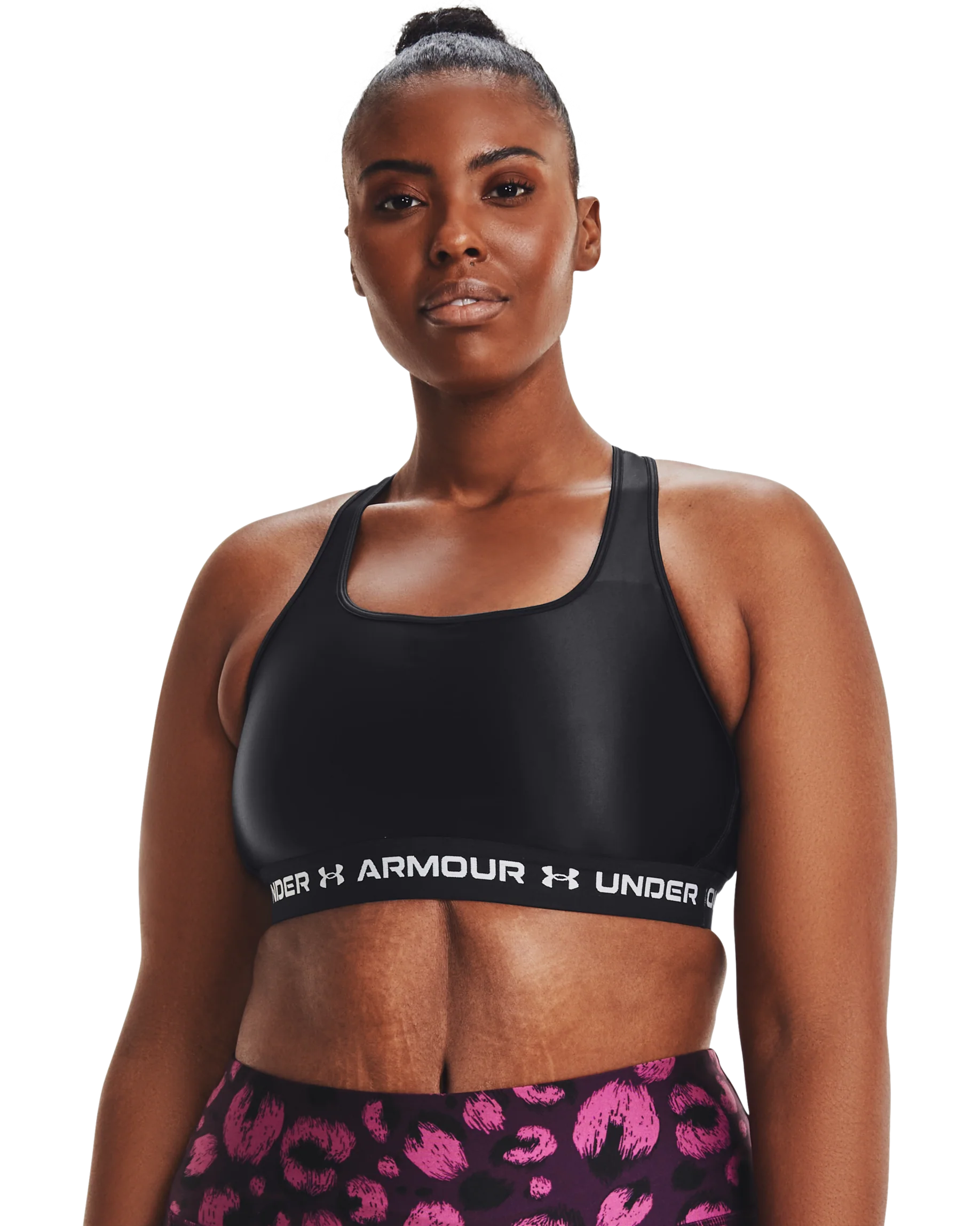 Women's Armour® Mid Crossback Matte/Shine Sports Bra - Image 6