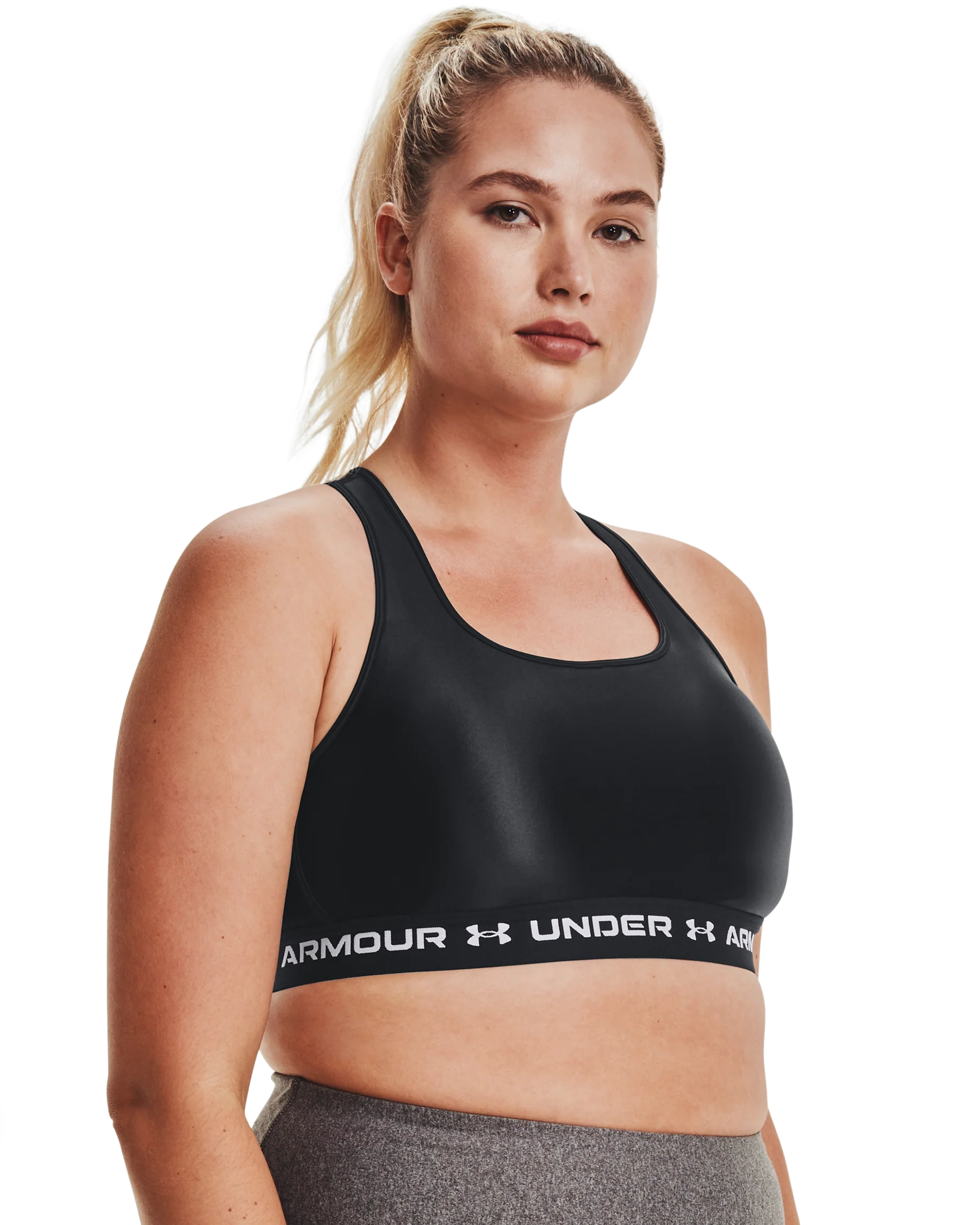 Women's Armour® Mid Crossback Matte/Shine Sports Bra - Image 8