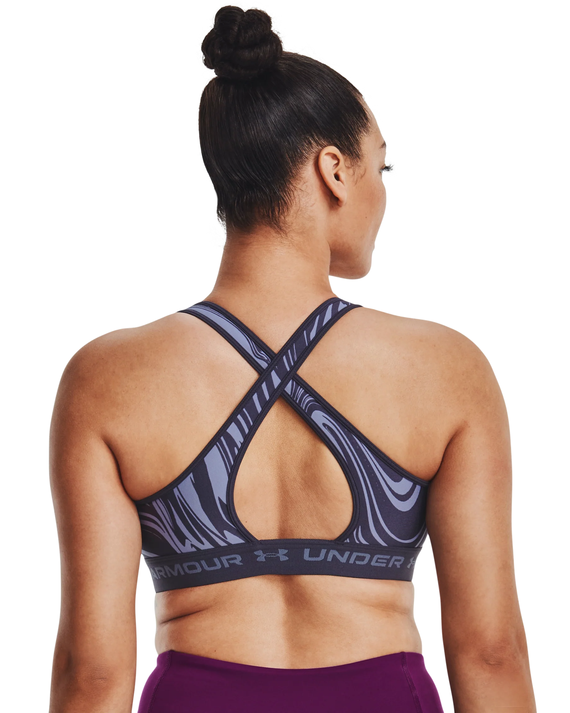 Women's Armour® Mid Crossback Print Sports Bra - Image 7