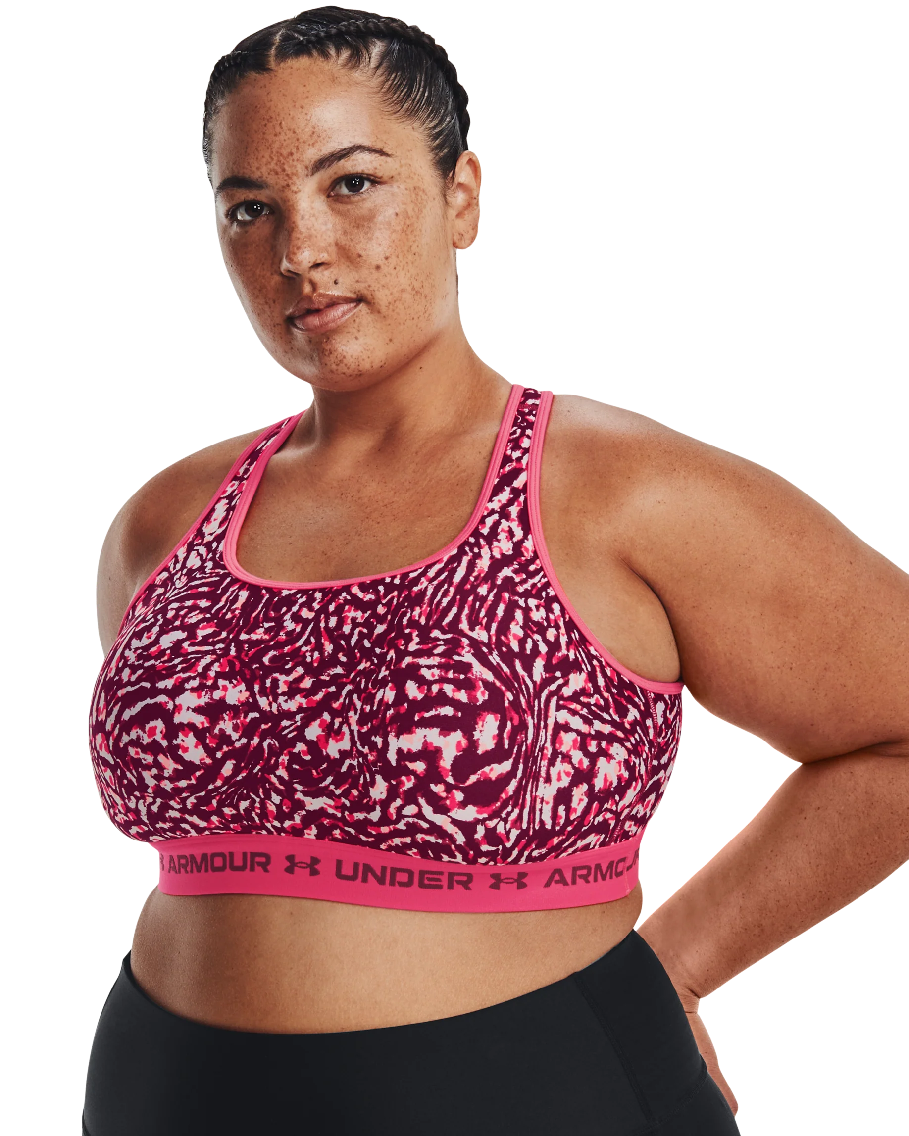 Women's Armour® Mid Crossback Print Sports Bra - Image 12