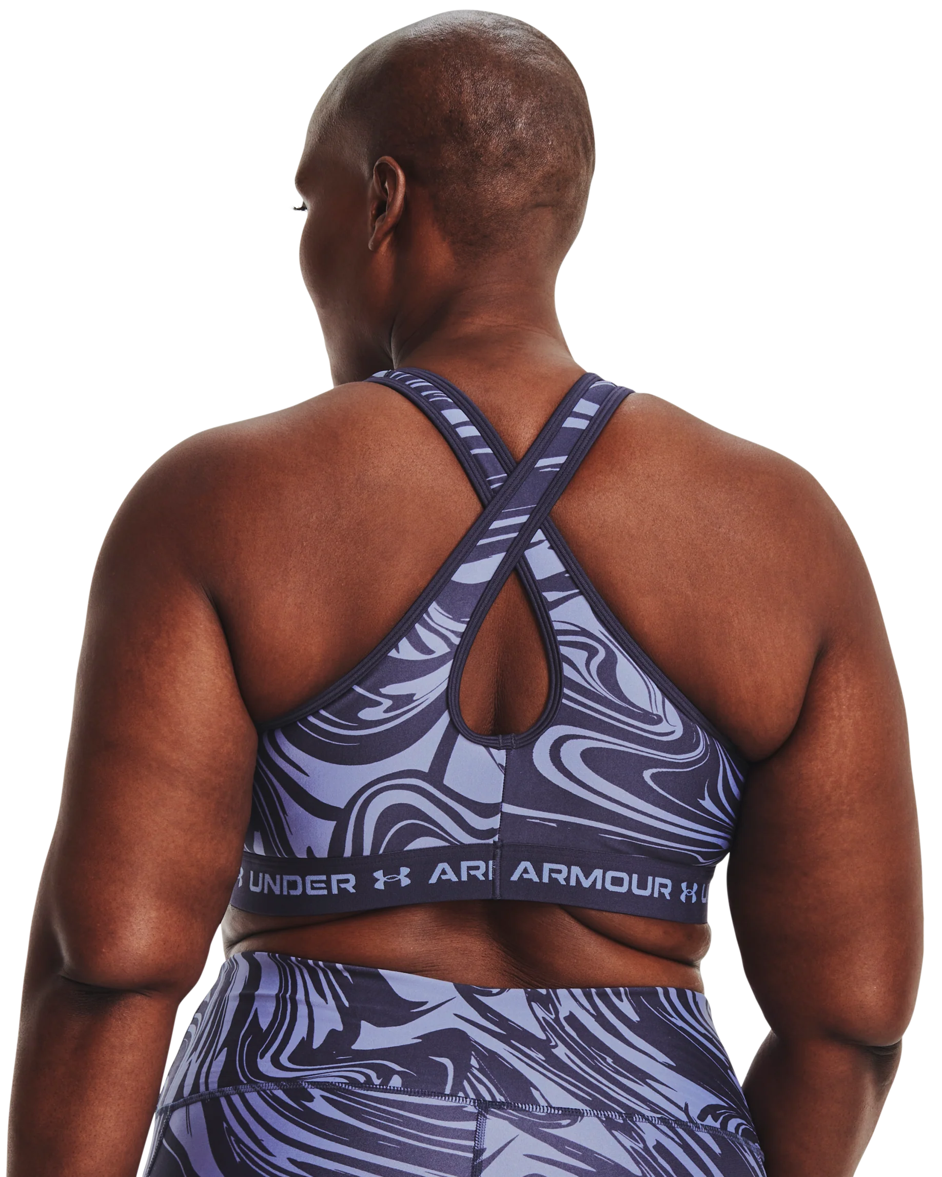 Women's Armour® Mid Crossback Print Sports Bra - Image 2