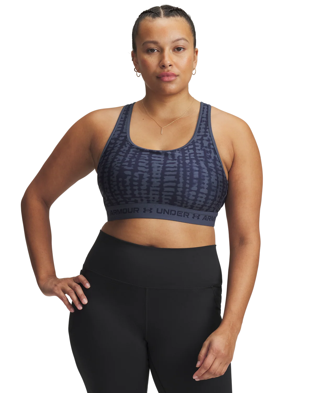 Women's Armour® Mid Crossback Printed Sports Bra - Image 7