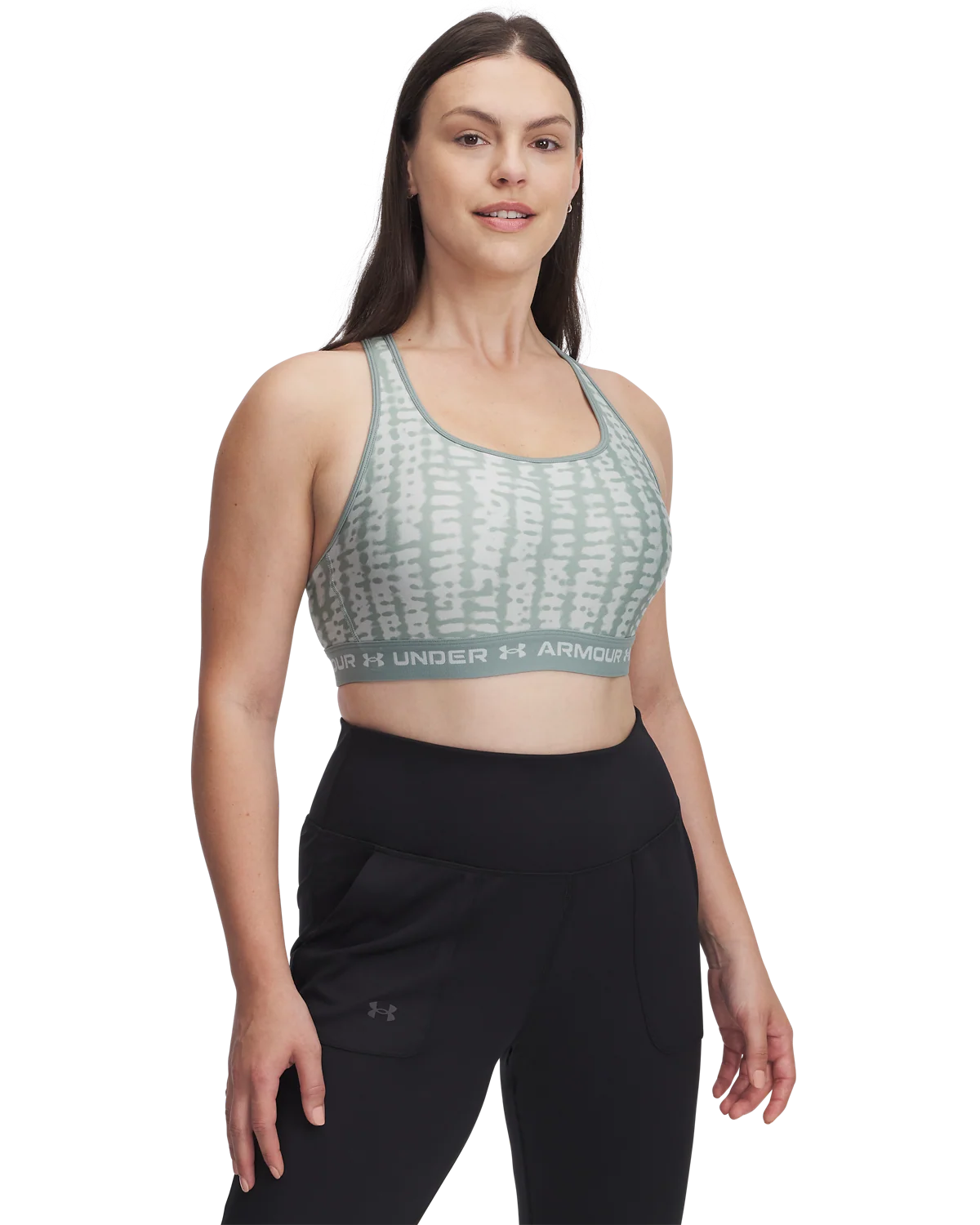 Women's Armour® Mid Crossback Printed Sports Bra - Image 7