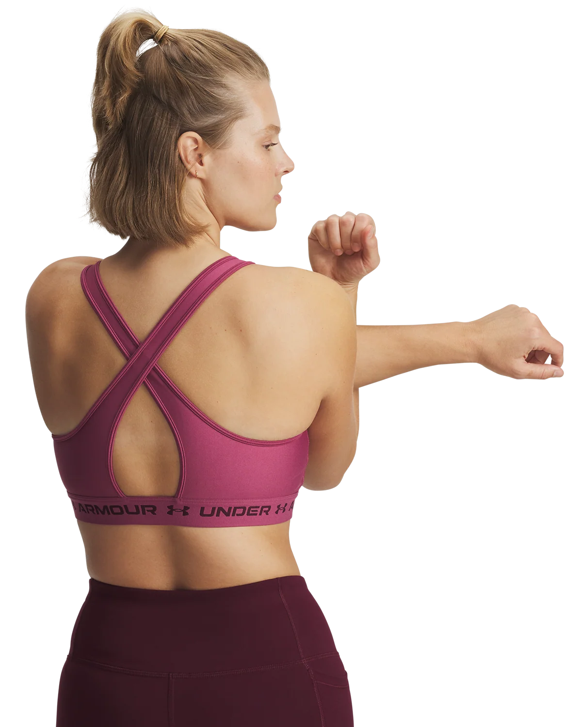 Women's Armour® Mid Crossback Sports Bra - Image 3