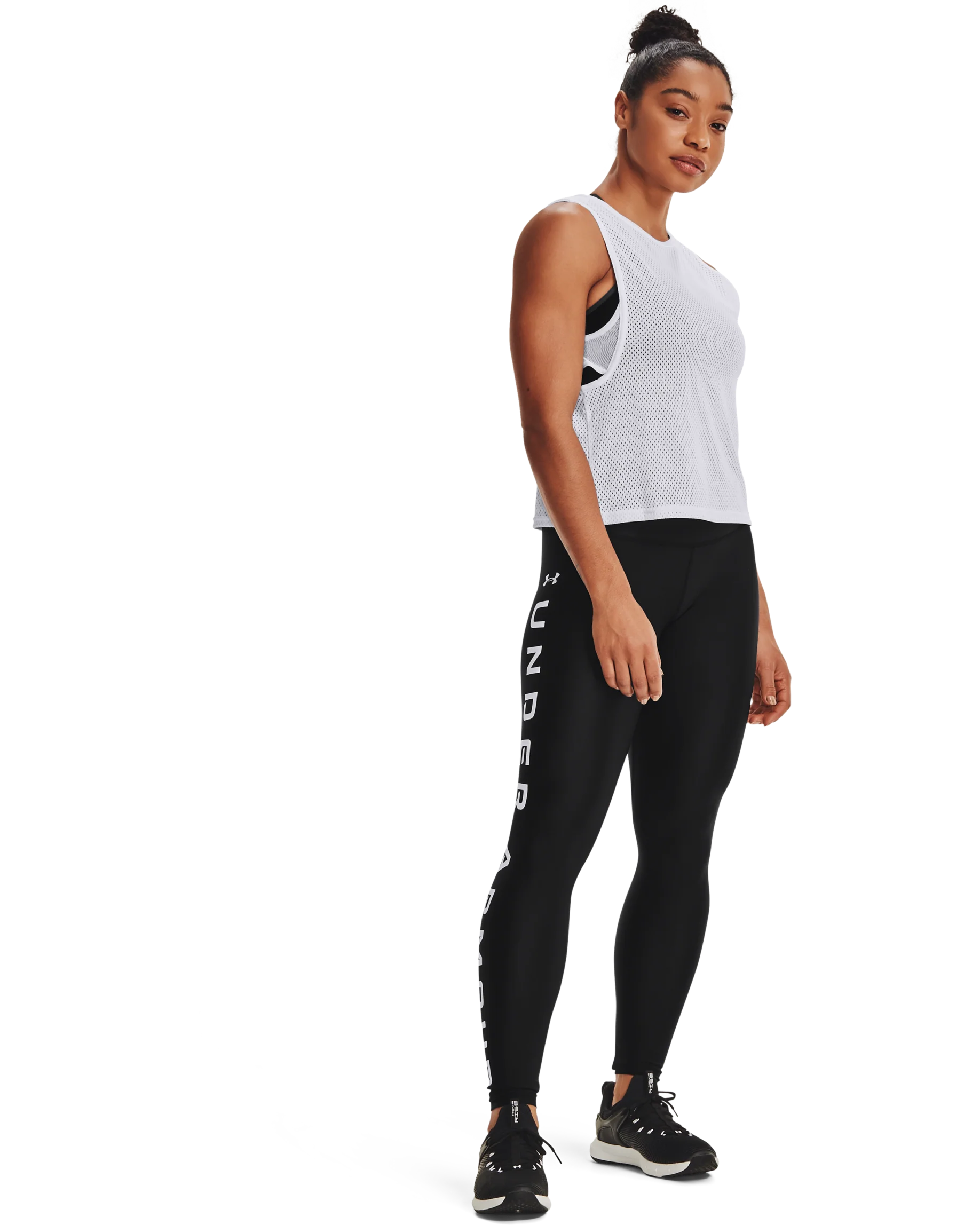 Women's HeatGear® Armour No-Slip Waistband Branded Full-Length Leggings - Image 3