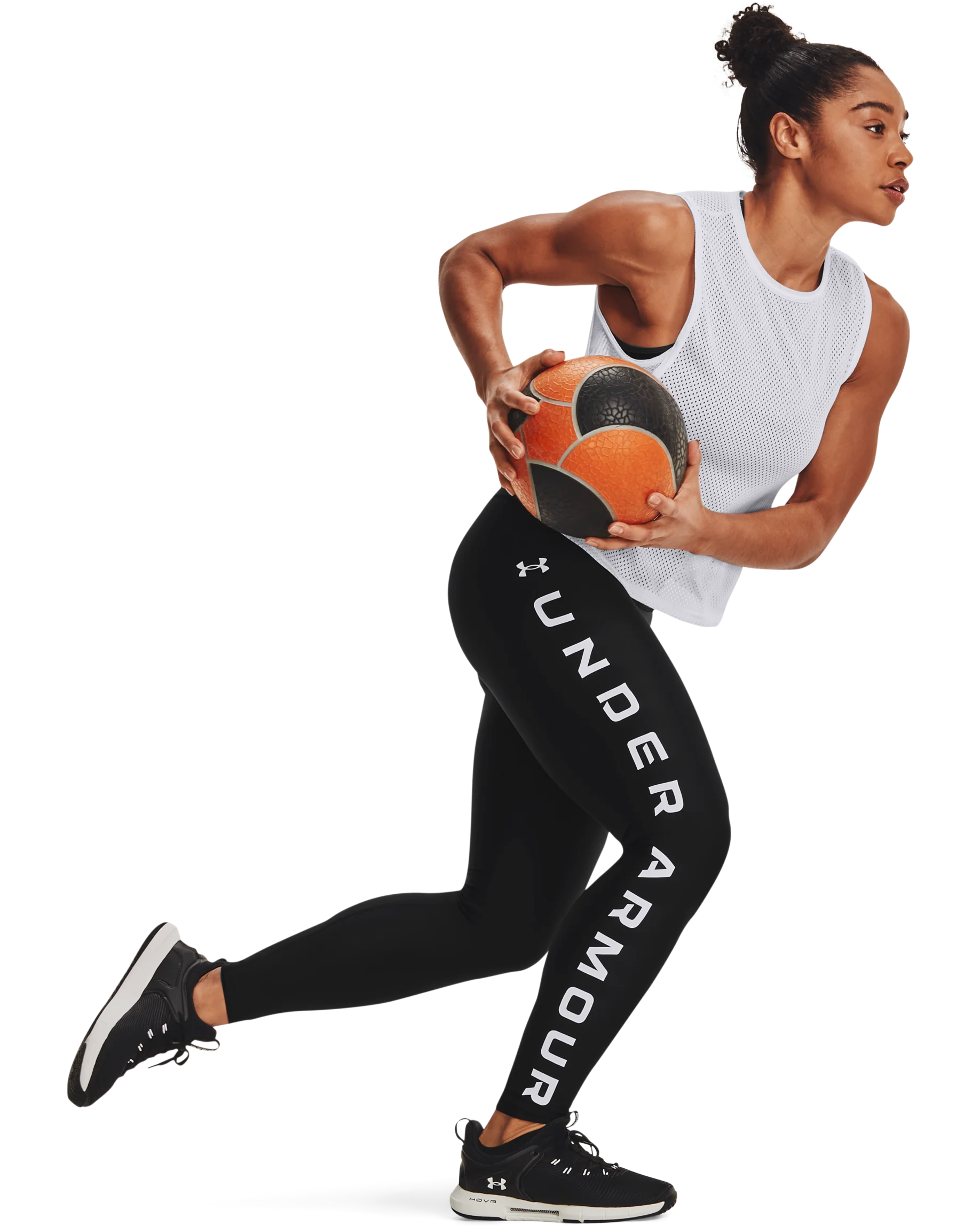Women's HeatGear® Armour No-Slip Waistband Branded Full-Length Leggings - Image 6