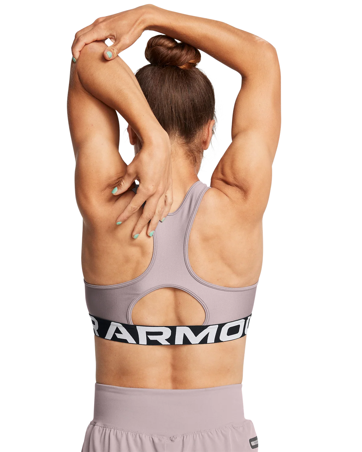 Women's HeatGear® Armour Mid Branded Sports Bra - Image 2